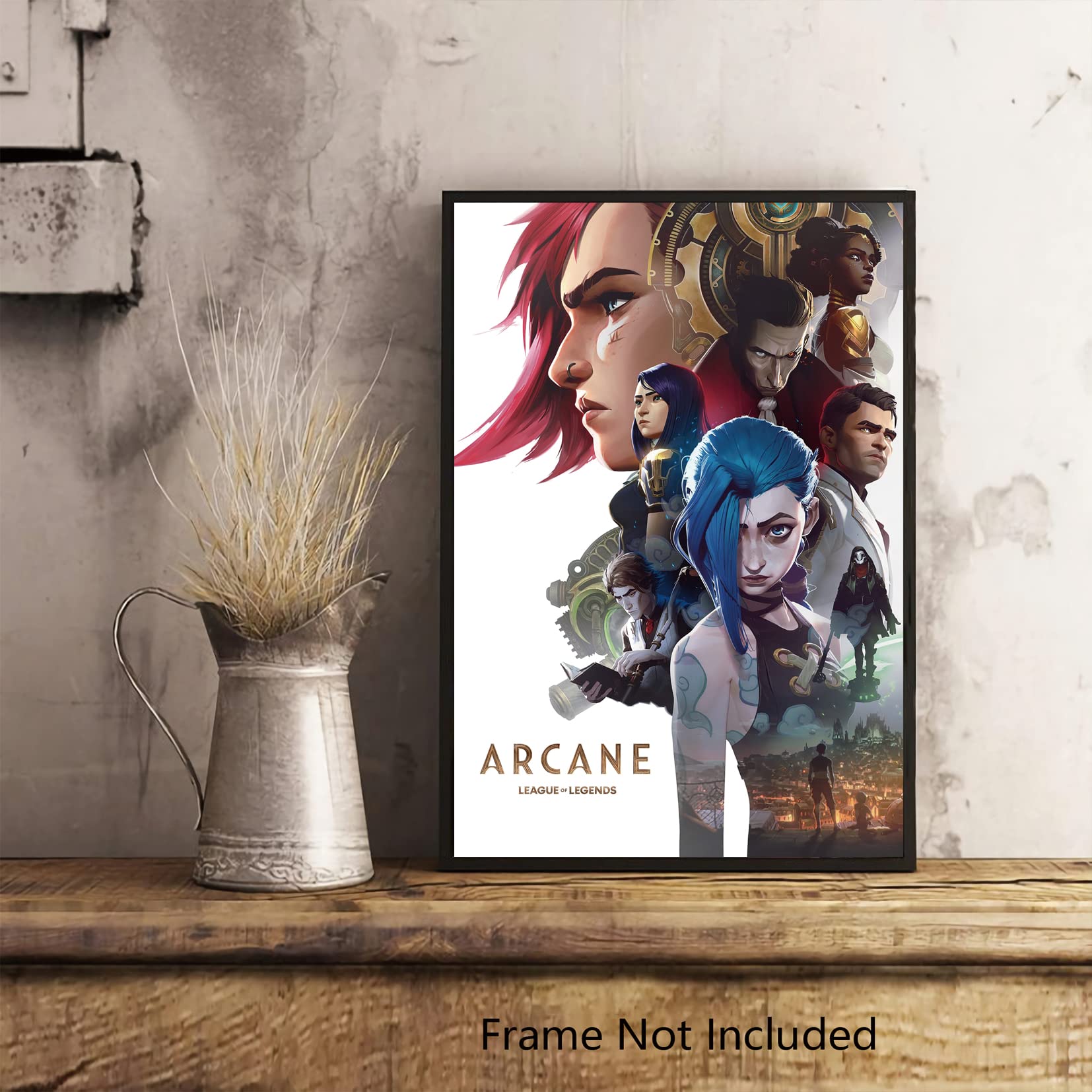Arcane League of Legends Anime Movie Poster - 11x17 Inch (28x43cm) Matte Wall Art Print for Room Decor | Cool Gaming Poster for Bedroom, Office & Man Cave | Frameless Gift for Gamers & Anime Fans
