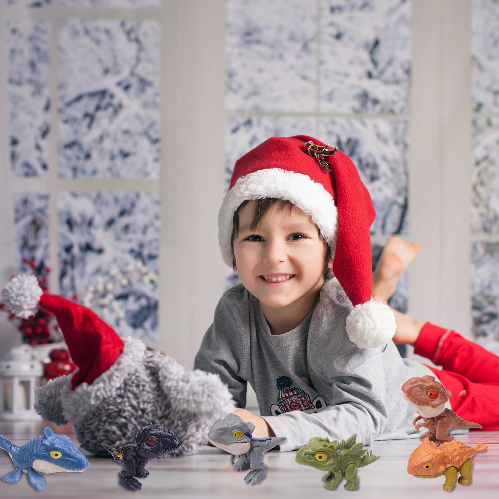 6 Pack Dinosaur Action Figures with Movable Jaws - Snap Squad Dino Toys for Kids Ages 3+ - Realistic Dinosaur Figures for Pretend Play, Learning & Collecting - Perfect Gift for Halloween, Easter, Christmas, Birthday & Thanksgiving