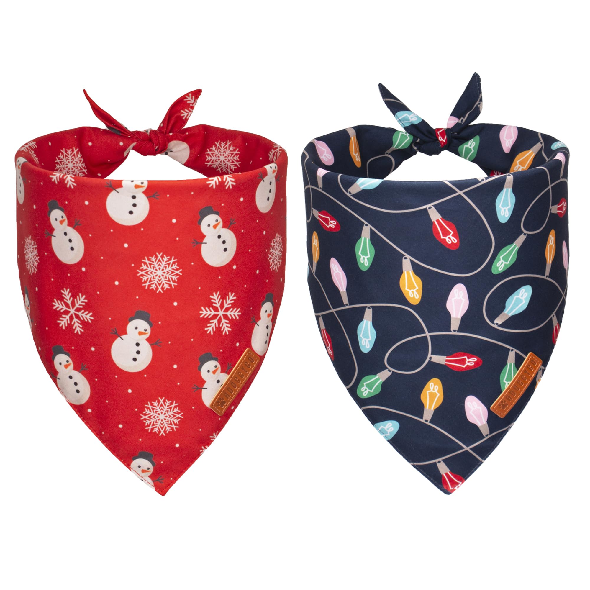 ADOGGYGO Christmas Dog Bandana - Snowman Xmas Pet Scarf for Medium & Large Dogs | Premium Durable Fabric Holiday Pet Accessory | Perfect for Christmas Photos, Parties & Festive Gatherings