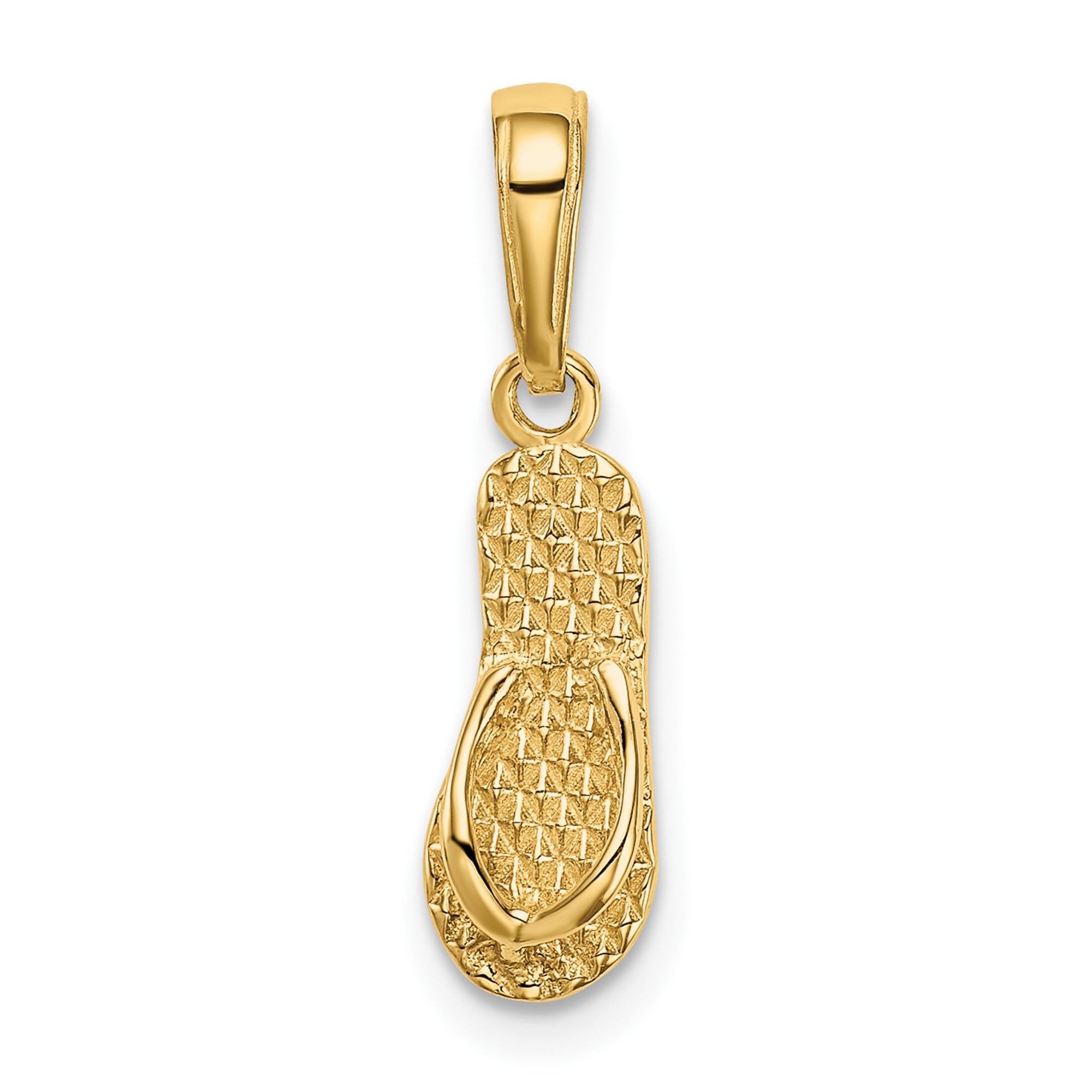 10K Solid Yellow Gold Hawaiian Flip Flop Necklace - Beach Sandals Pendant Charm for Women - Perfect for Summer Vacations, Beach Parties & Tropical Getaways