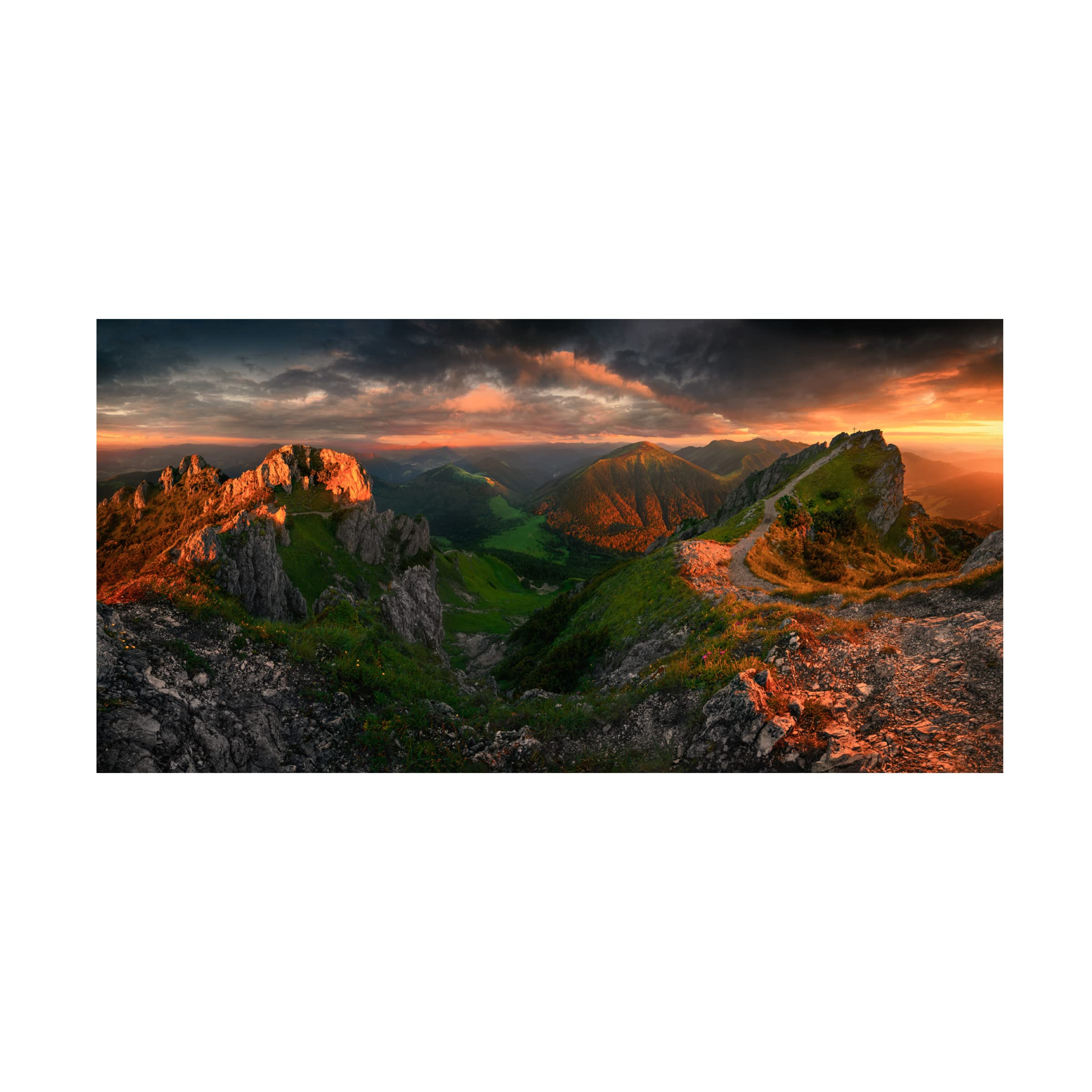 Trademark Fine Art 'Red Rocks' Canvas Wall Art by Tomasz Rojek - Stunning Landscape Painting for Living Room, Bedroom & Office Decor