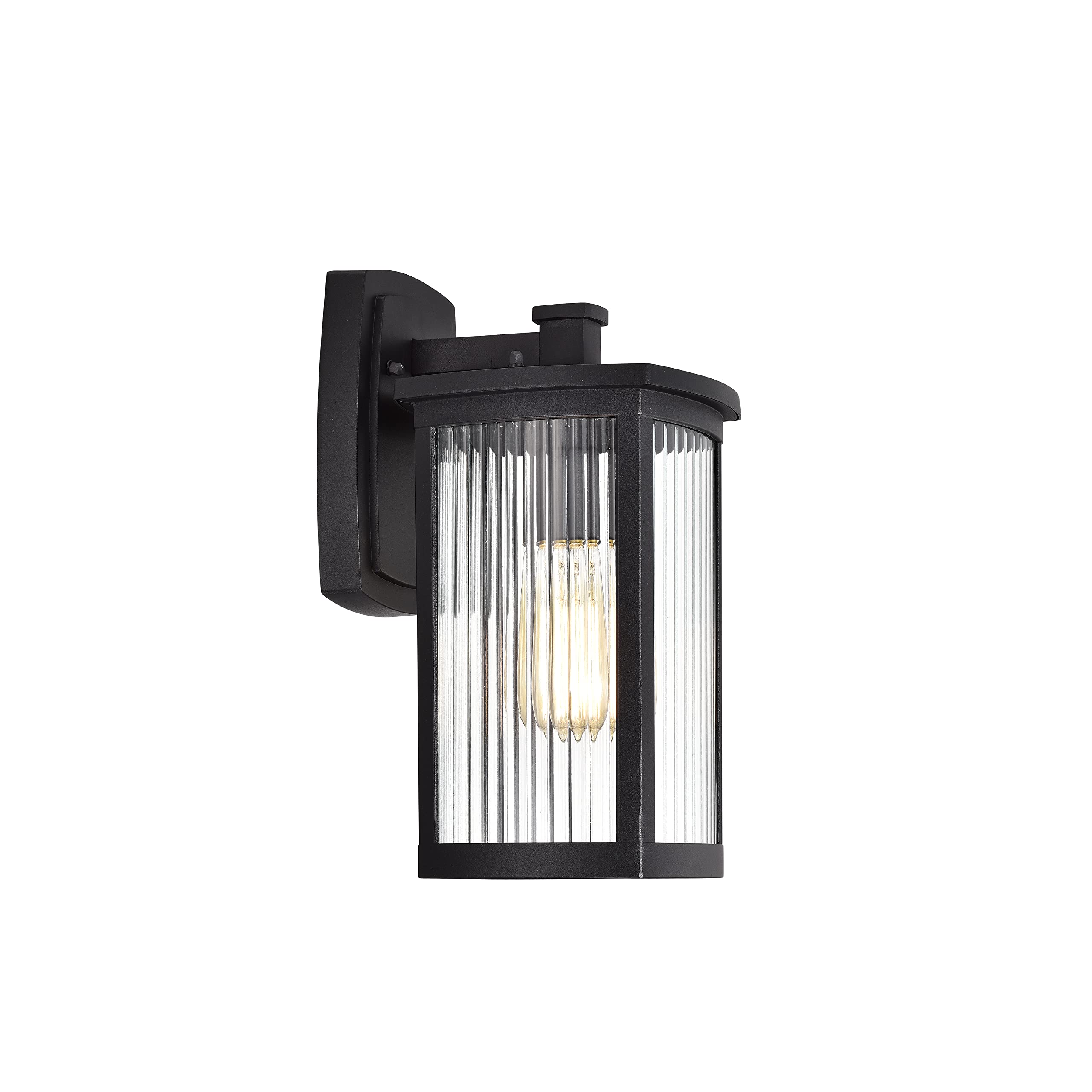 Chloe Lighting Evie Transitional 1-Light Textured Black Outdoor Wall Sconce - 14