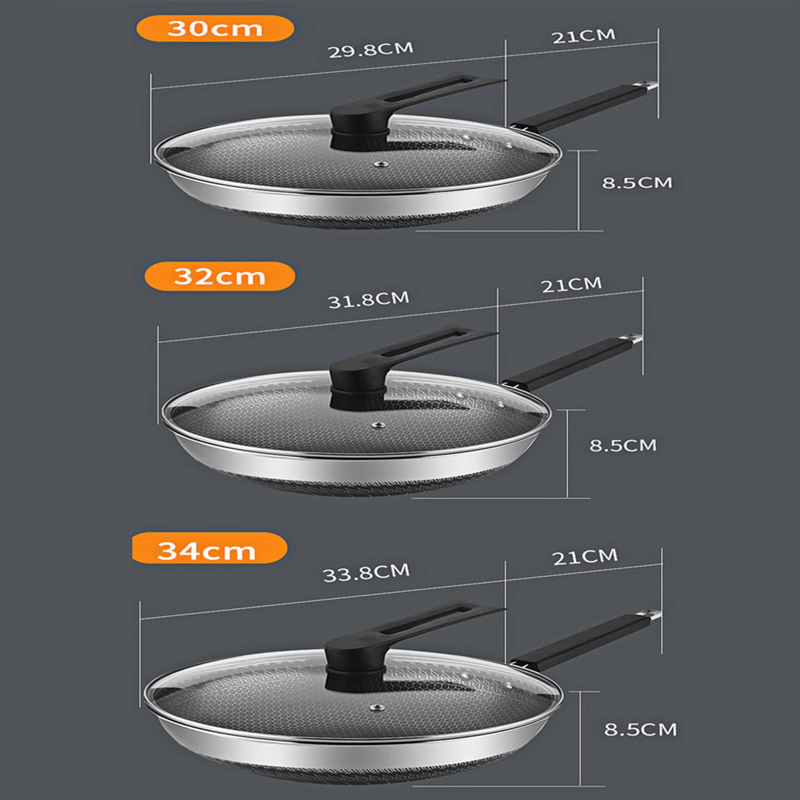 AZHANGYB 34cm Carbon Steel Wok Pan - Nonstick, Scratch-Resistant Pasta Pot for Electric, Induction & Gas Stoves - Perfect for Stir-Frying, Boiling & Deep Frying Pasta Dishes