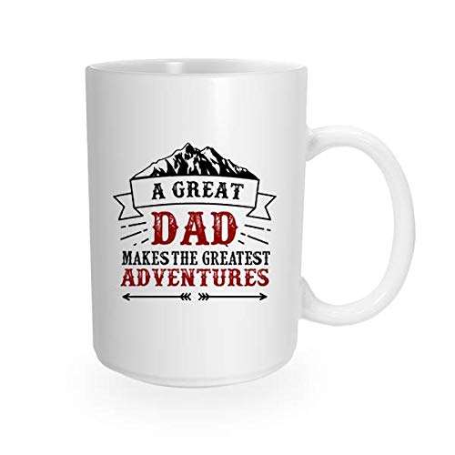 Custom Greatest Adventures Dad Coffee Mug - Funny Novelty Gift for Father's Day, Birthday, Christmas - Perfect for Coffee, Tea, Hot Chocolate at Home, Office or Camping