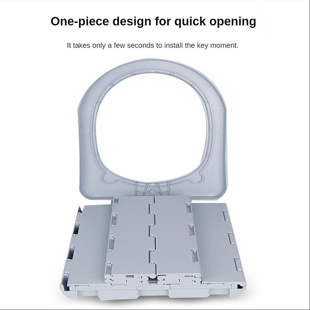 Portable Folding Toilet for Camping, Travel & Hiking - Lightweight Plastic Commode with Bucket for Outdoor, Boat & Beach Use - Ideal for Long Trips & Emergency Situations