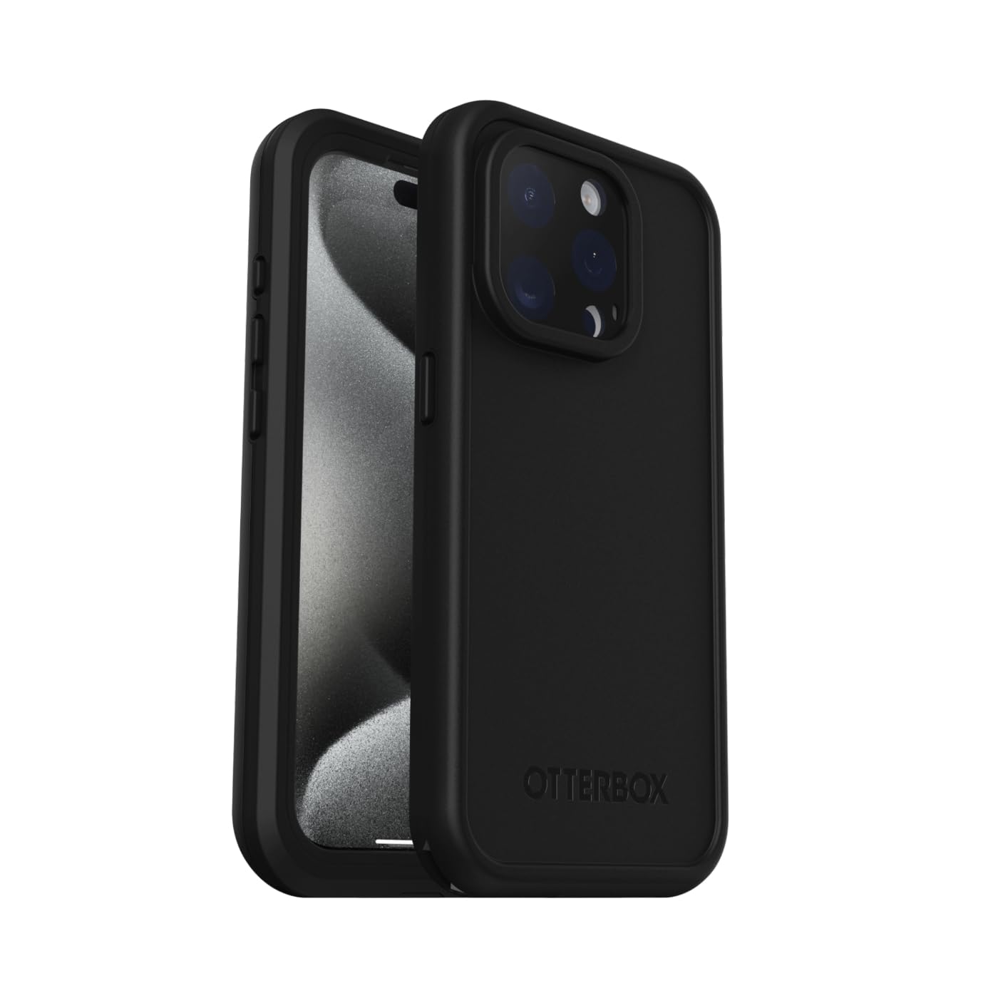 OtterBox iPhone 15 Pro FRE Series Waterproof Case with MagSafe – Shockproof & Screen Protection – Slim & Stylish Design – Black (Non-Retail Packaging) – Perfect for Outdoor Adventures, Travel & Daily Protection