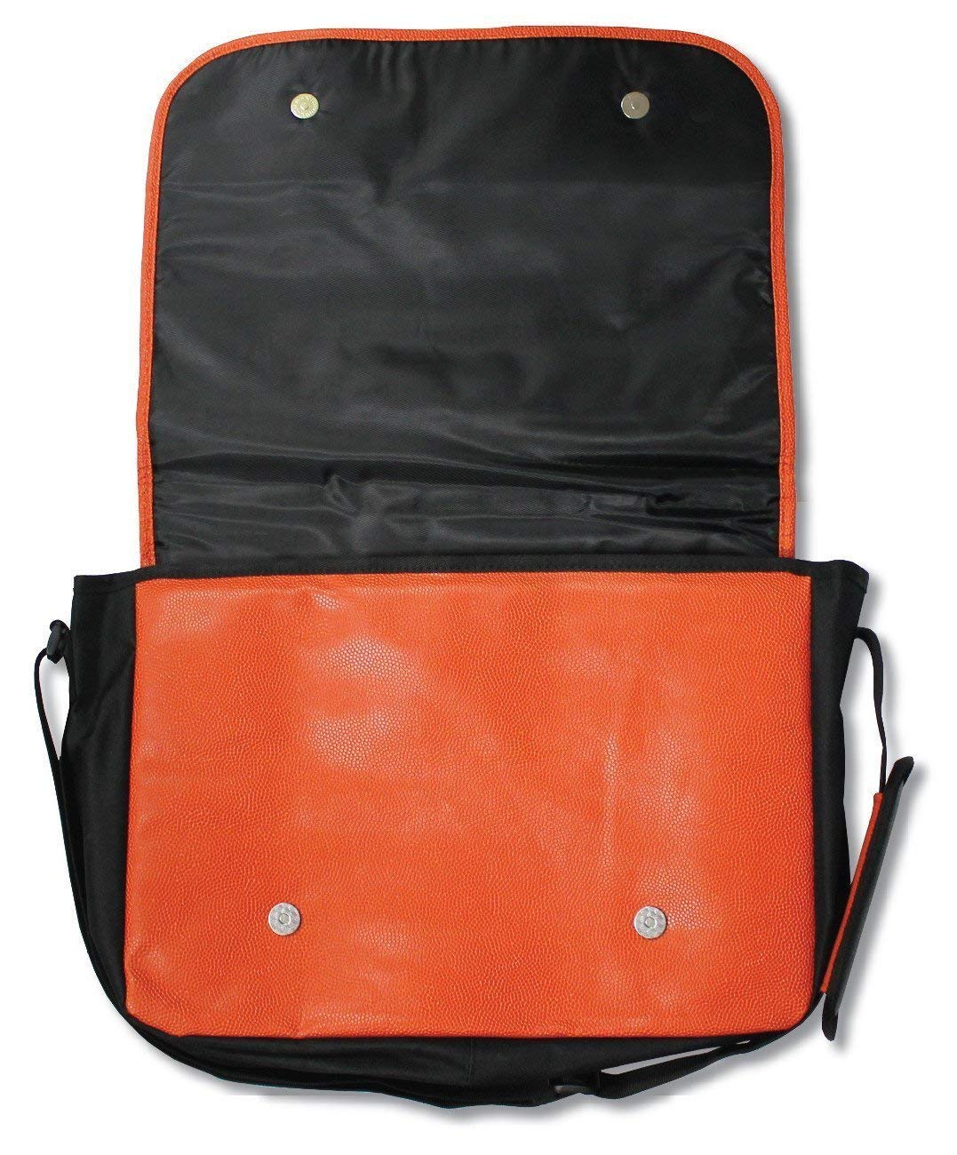Ole Miss Rebels Basketball Leather Laptop Case - Authentic Basketball Material Messenger Shoulder Bag in Orange - Perfect for College Students & Fans