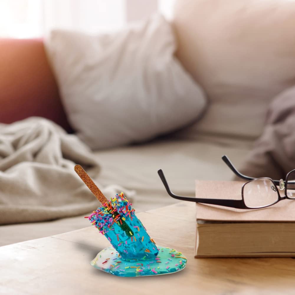YunQin Melting Popsicle Resin Ornaments - Creative Ice Cream Shaped Home Decor for Living Room, Office & Coffee Shop - Handmade Craft Accessories (Blue) - Perfect for Summer Parties, Gift Giving & DIY Projects