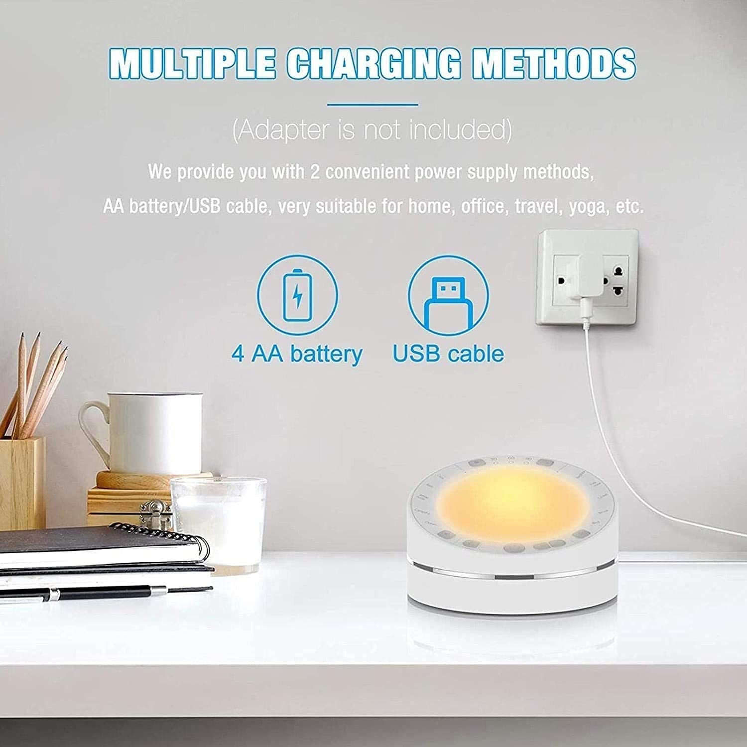 White Noise Machine for Sleep - 10 Soothing Sounds & Night Light with Timer, Portable Sound Machine for Babies & Adults - Perfect for Home, Office, Travel & Nursery Use