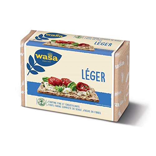 WASA Light & Crunchy Whole Grain Bread - 270g (Pack of 4) | High Fiber, Low Calorie Crispbread for Healthy Snacking, Dieting & Keto Lifestyle