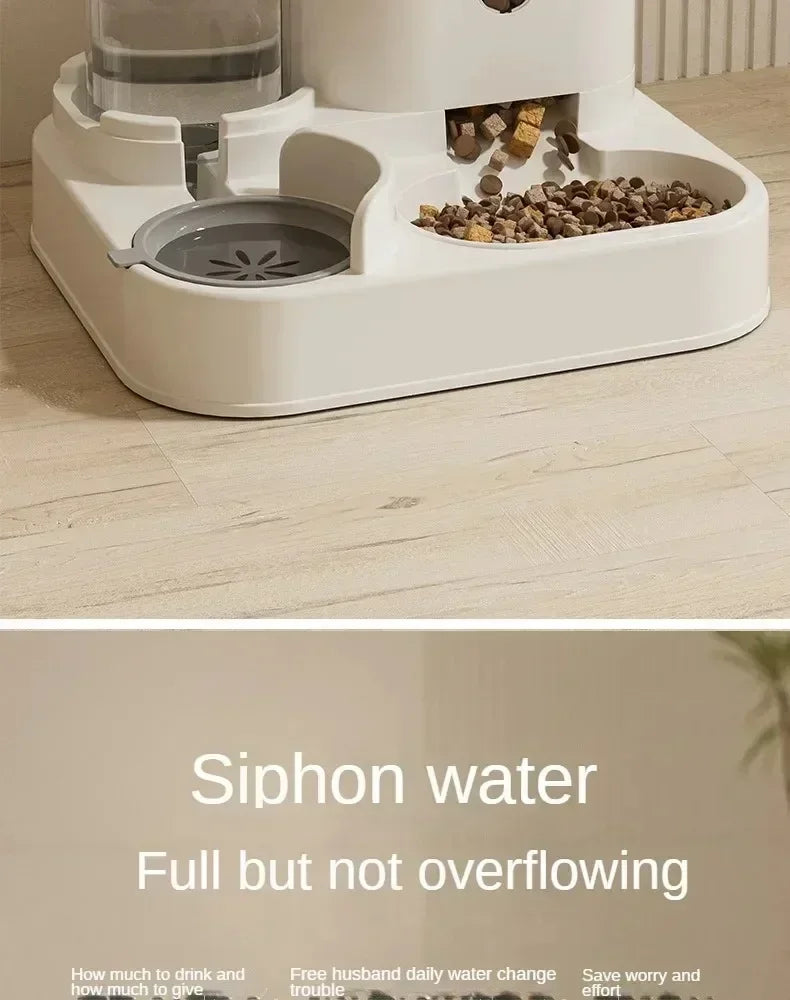 Automatic Pet Feeder Bowl with Water Dispenser - Smart Dog & Cat Food and Water Dispenser for Home, Travel, and Office Use