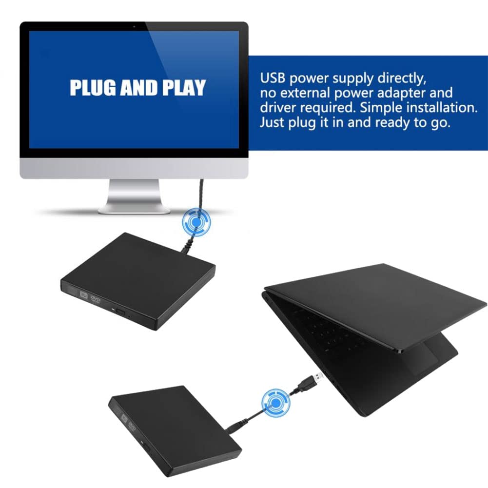Tassety 12.7mm External DVD Drive Enclosure - USB 2.0 SATA to SATA DVD/CD-ROM Case for Laptop & Desktop PC - Perfect for Data Backup, Media Playback, and Software Installation