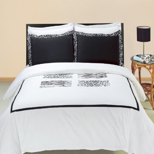 Luxury Burbank Embroidered 4-Piece King Size Comforter Set | 100% Egyptian Cotton 300 Thread Count | Ultra Soft Down Alternative All-Season Bedding | Perfect for Master Bedroom, Guest Room & Hotel Decor