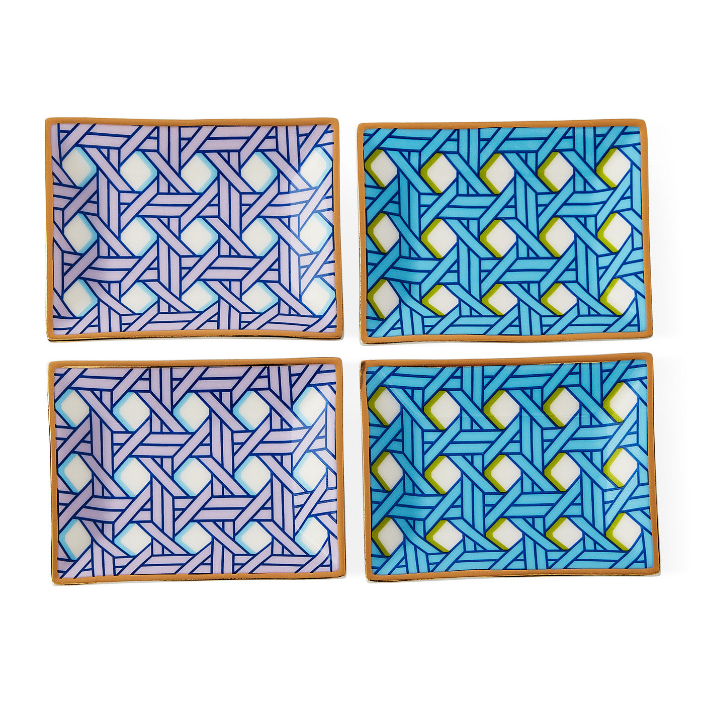 Basketweave Petite Tray Set - 3-Piece Decorative Serving Tray for Coffee Table, Vanity, or Bathroom Organization | Rustic Home Decor Accent