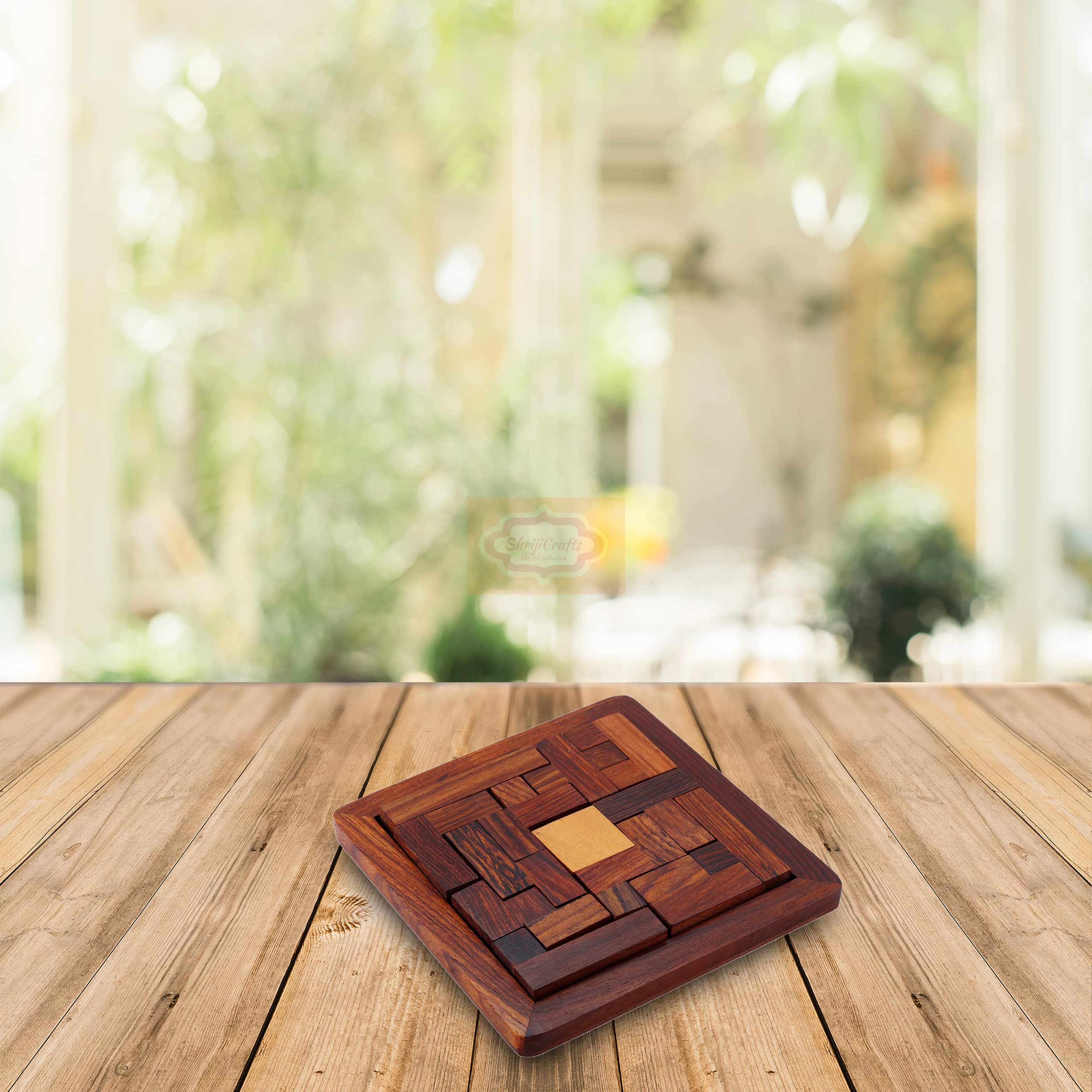 Handmade Indian Wooden Jigsaw Puzzle - Educational Wooden Toys for Kids | Travel Games for Families | Unique Birthday Gifts for Children | Perfect for Home Learning, Road Trips & Party Favors