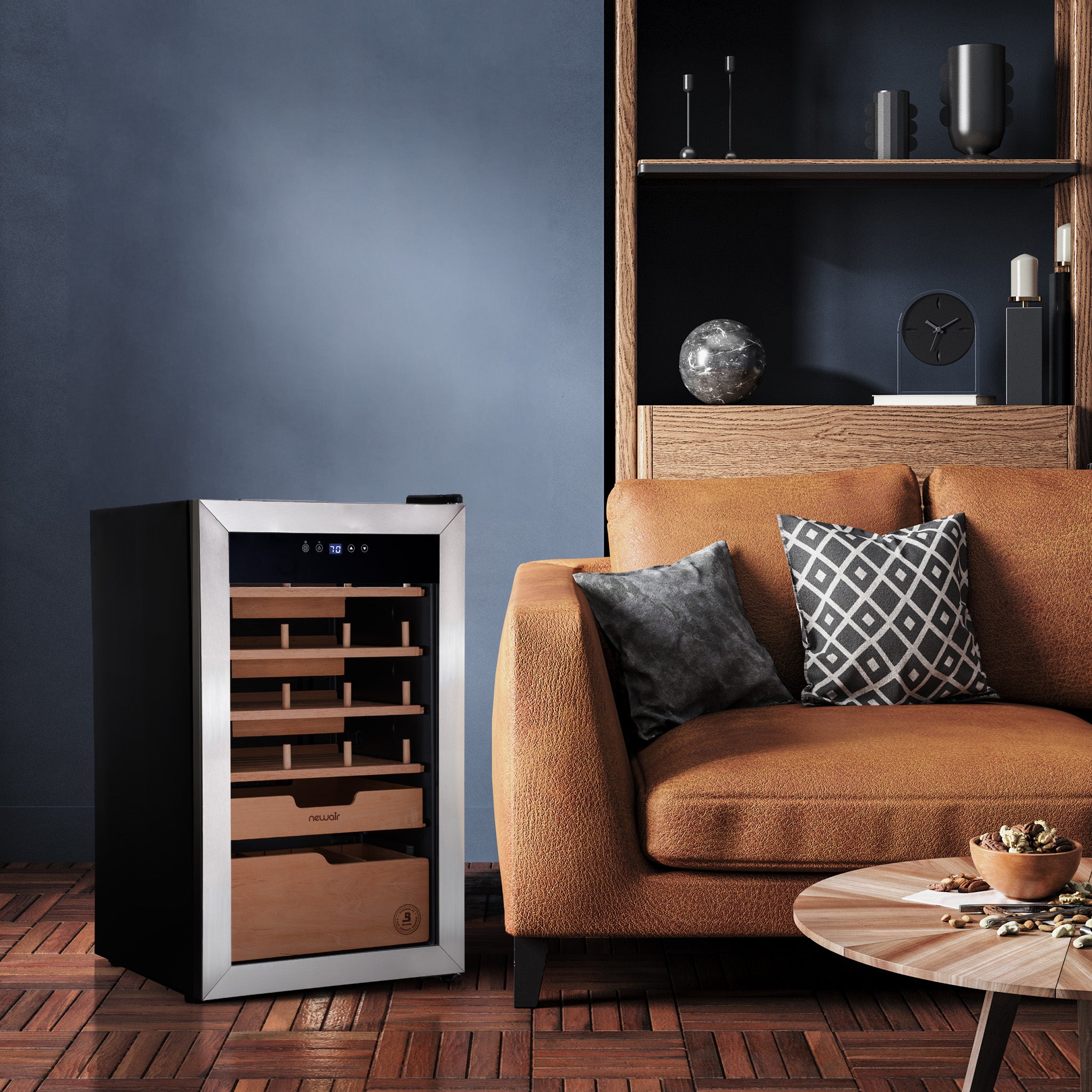 Newair® x Boveda 500-Count Electric Cigar Humidor with Digital Hygrometer - Perfect for Home, Office & Cigar Lounge Storage