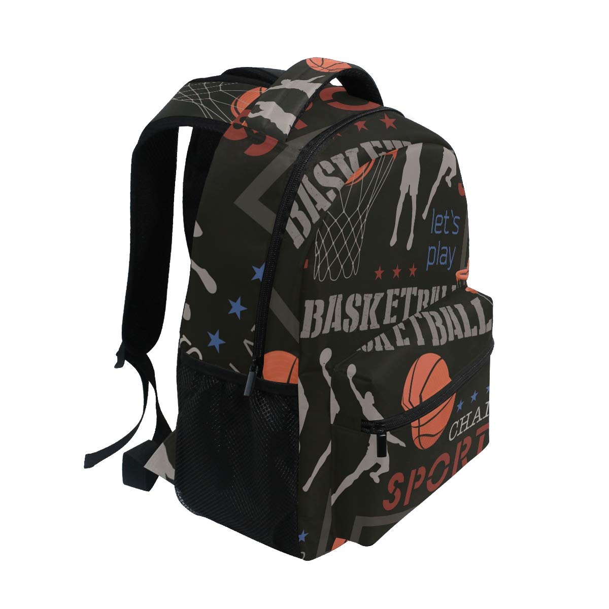 ALAZA Basketball Print Large Sports Backpack for Laptop & Tablet - Durable Travel & School Bag with Multiple Pockets for Men & Women - Perfect for College, Gym, Work & Outdoor Adventures