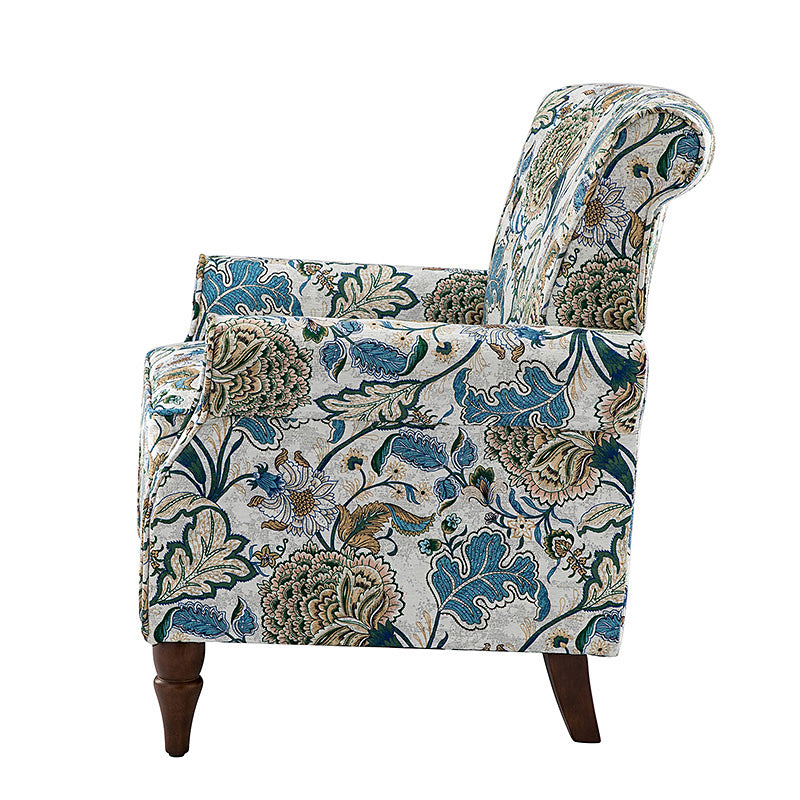 Artemisa Modern Floral Pattern Upholstered Armchair - Comfortable Living Room Accent Chair for Home Office & Lounge Decor
