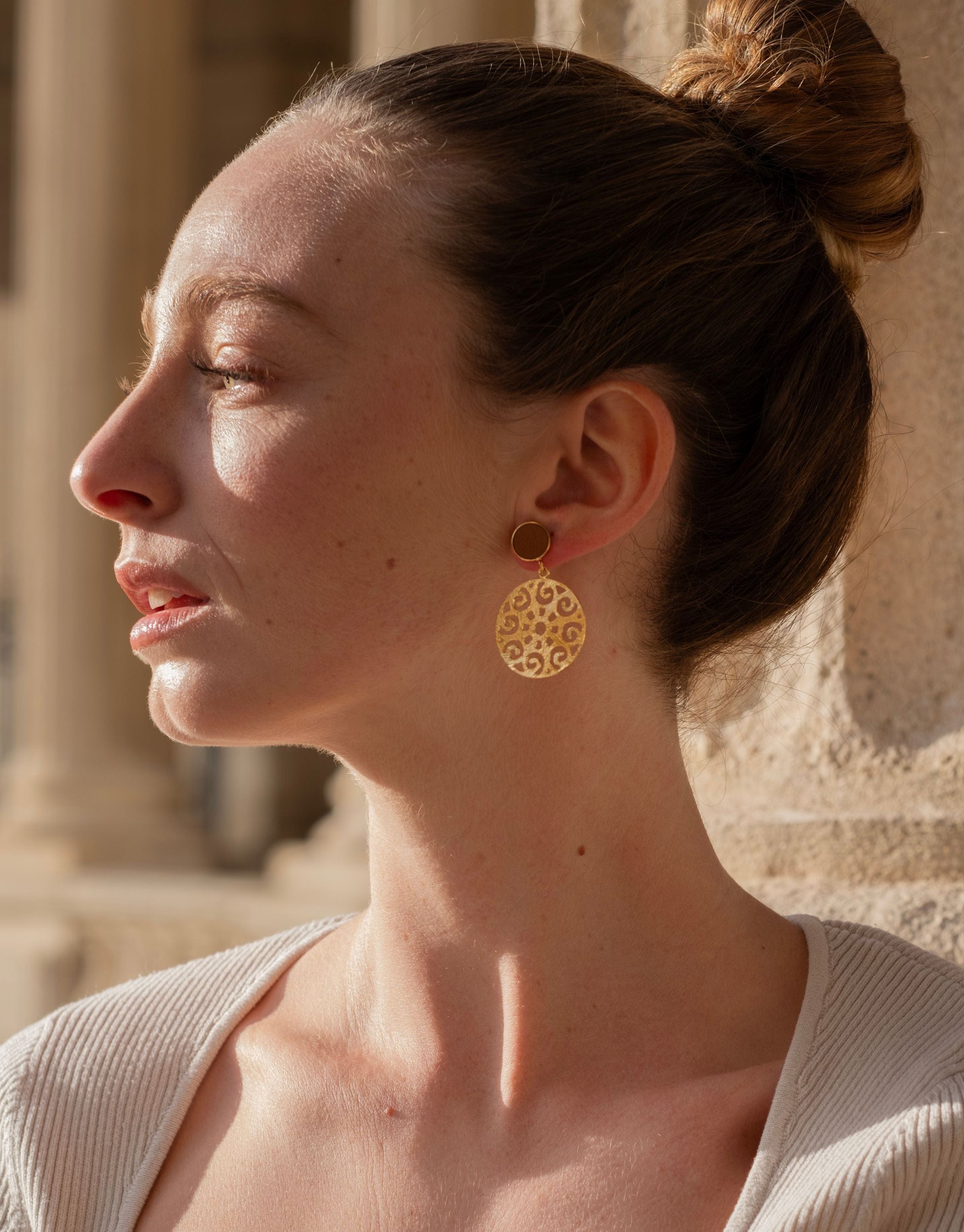 24K Gold Plated Stud Earrings for Women - Elegant Camel & Gold Hoop Earrings | Perfect for Daily Wear, Parties & Gift Giving