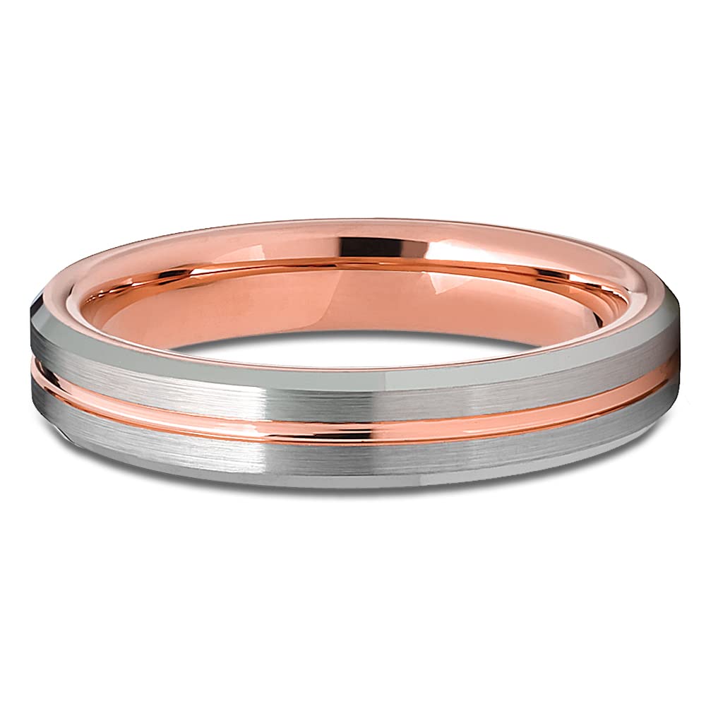 Rose Gold Tungsten Wedding Band - Durable & Stylish for Men & Women