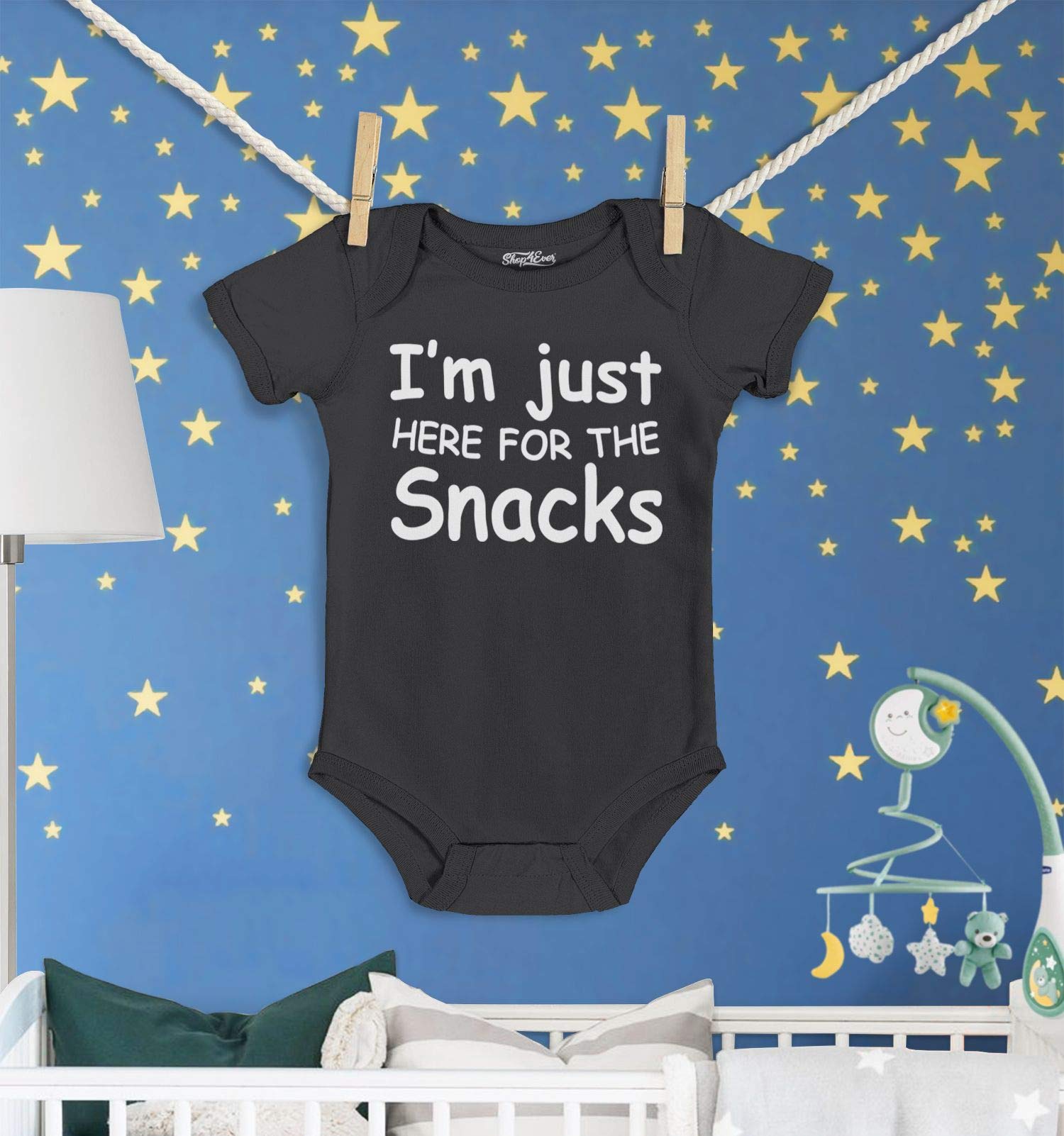 I'm Just Here for The Snacks Baby Bodysuit - Soft Cotton Romper for Infants & Toddlers - Cute Outfit for Playtime, Photos & Everyday Wear