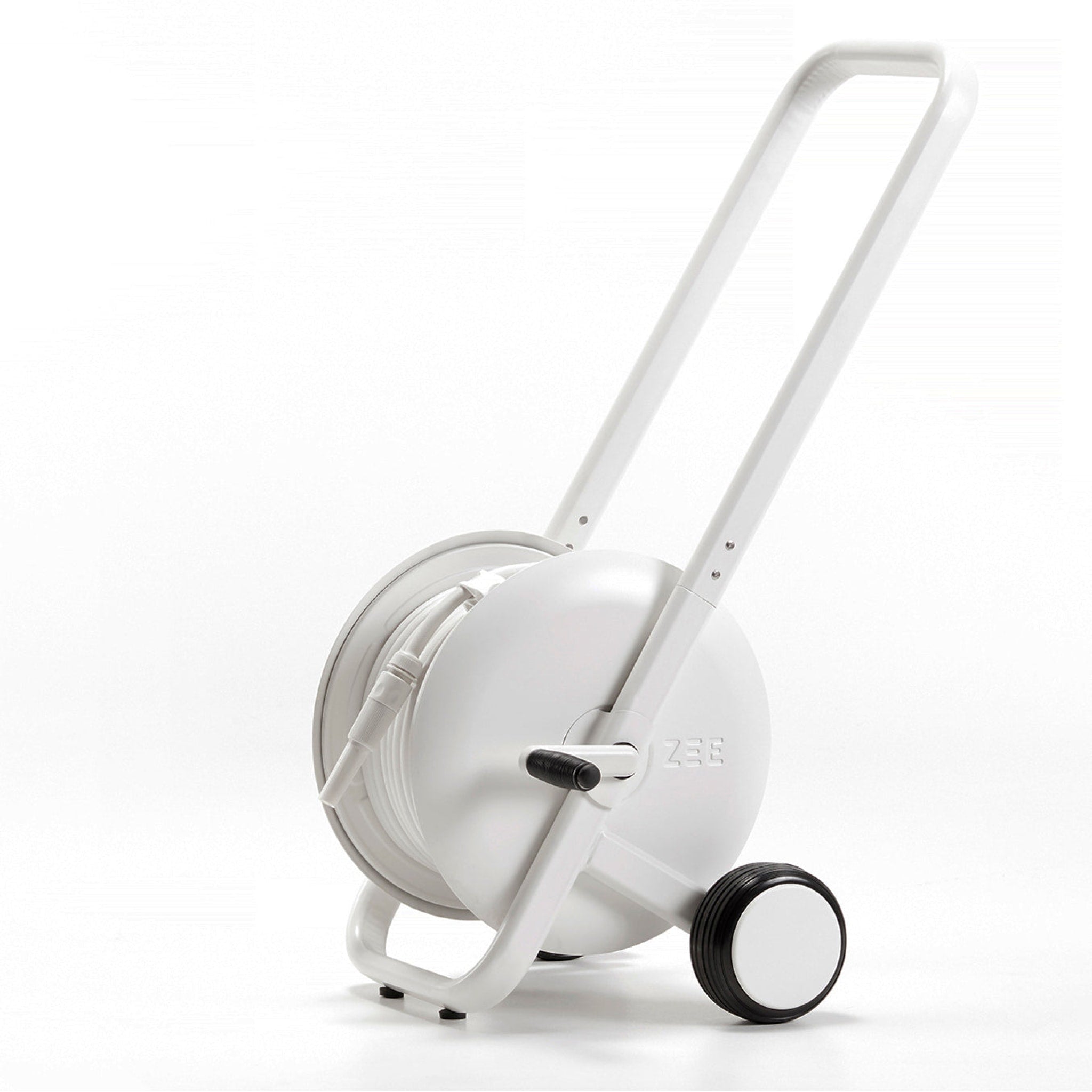 ZEE Tasman Hose Trolley 50m White - Heavy Duty Garden Water Hose Reel with Wheels for Easy Mobility - Perfect for Lawn Care, Gardening, and Outdoor Watering