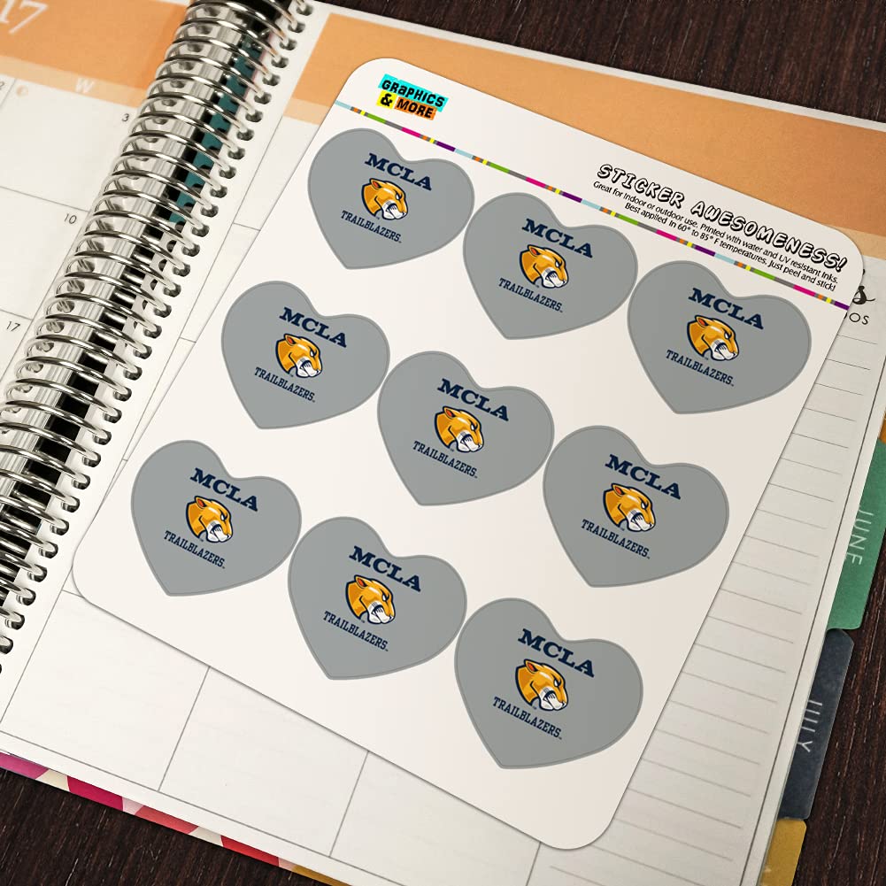 Massachusetts College of Liberal Arts Heart Shaped Planner Stickers - Decorative Scrapbook Calendar Stickers for Bullet Journaling, DIY Crafts & School Supplies (50-Pack) - Perfect for Valentine's Day, Anniversaries & Gift Giving