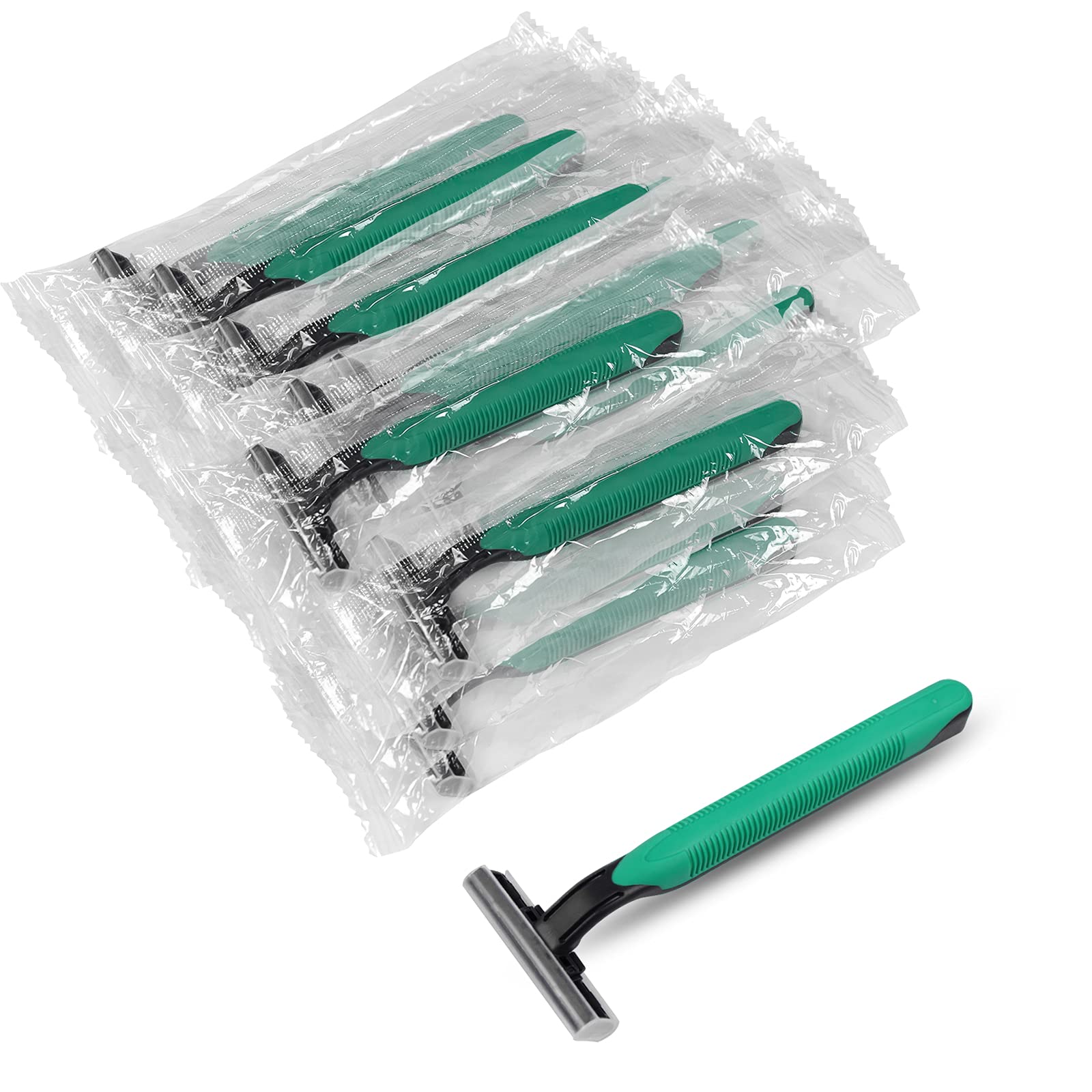 Bulk Disposable Twin Blade Razors - Individually Wrapped with Clear Safety Cap (30 Pack) | Ideal for Hotels, Airbnb, Shelters, Travel & Homeless Care Kits