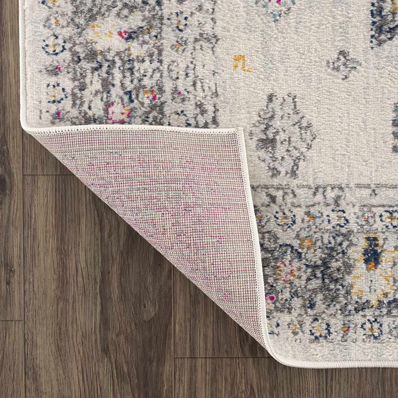 Hauteloom Tigris Traditional Ivory Light Gray Yellow Area Rug 5'3
