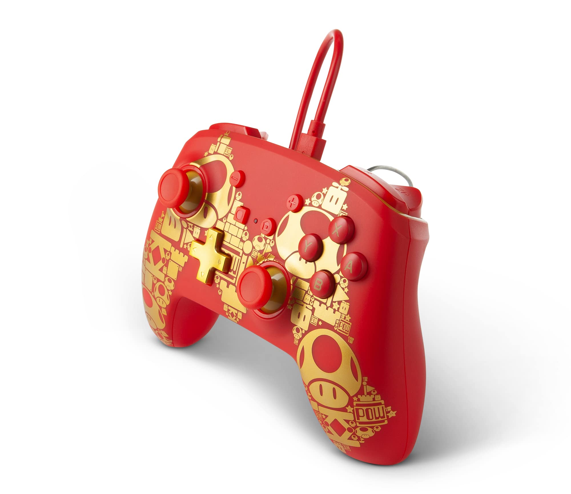 PowerA Enhanced Wired Controller for Nintendo Switch, Switch OLED & Switch Lite - Officially Licensed Mario: Golden Edition - Gaming Accessory for Kids & Adults - Perfect for Multiplayer & Single Player Gaming Sessions