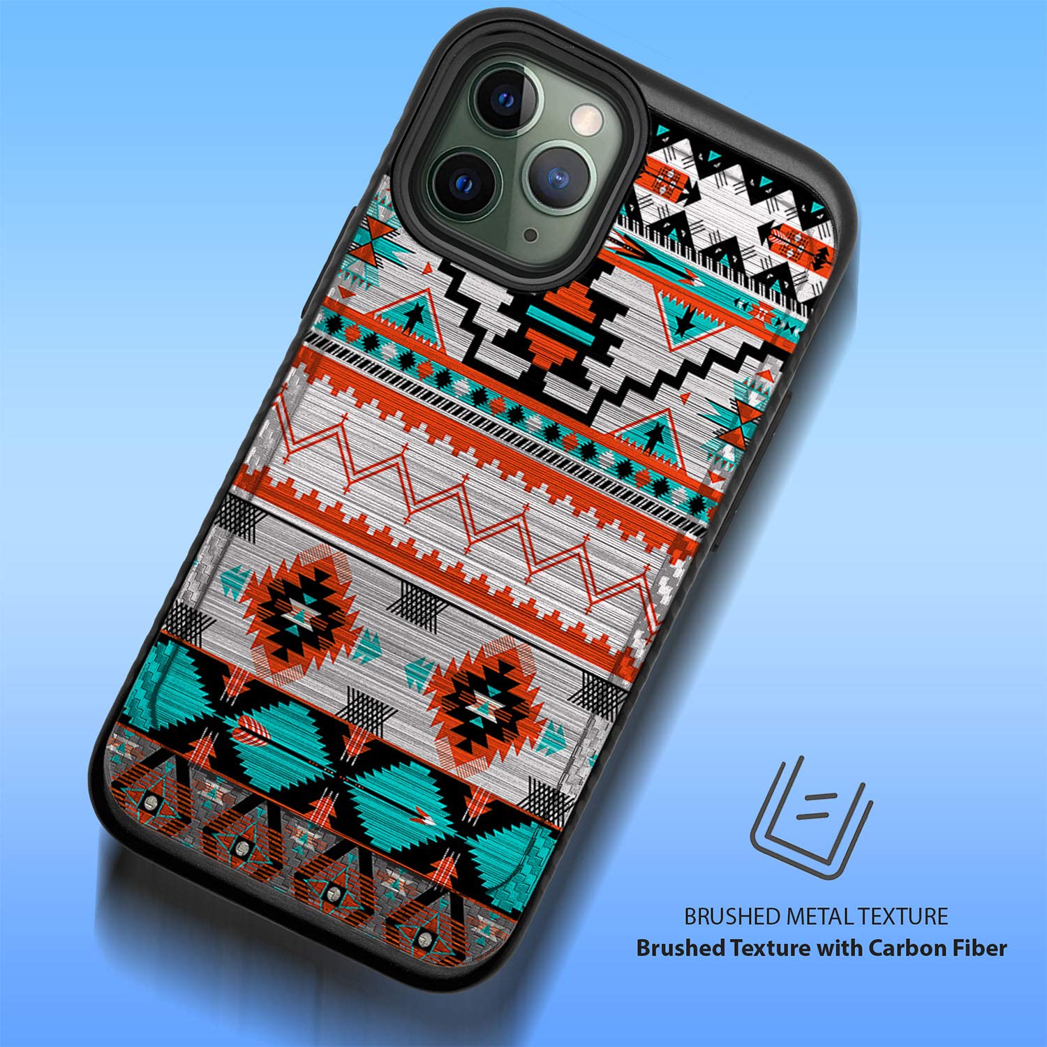 Premium Dual Layer Shockproof Case for Apple iPhone 12 Pro Max - Slim Brushed Armor Design with Western Pattern | Perfect for Outdoor Adventures & Daily Protection