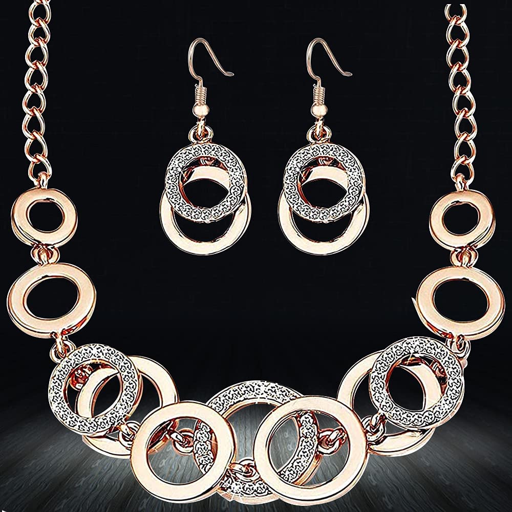 YouBella Women's Crystal Studded Necklace, Bracelet & Earrings Jewelry Set – Elegant Gift for Girls & Women | Perfect for Parties, Weddings & Special Occasions