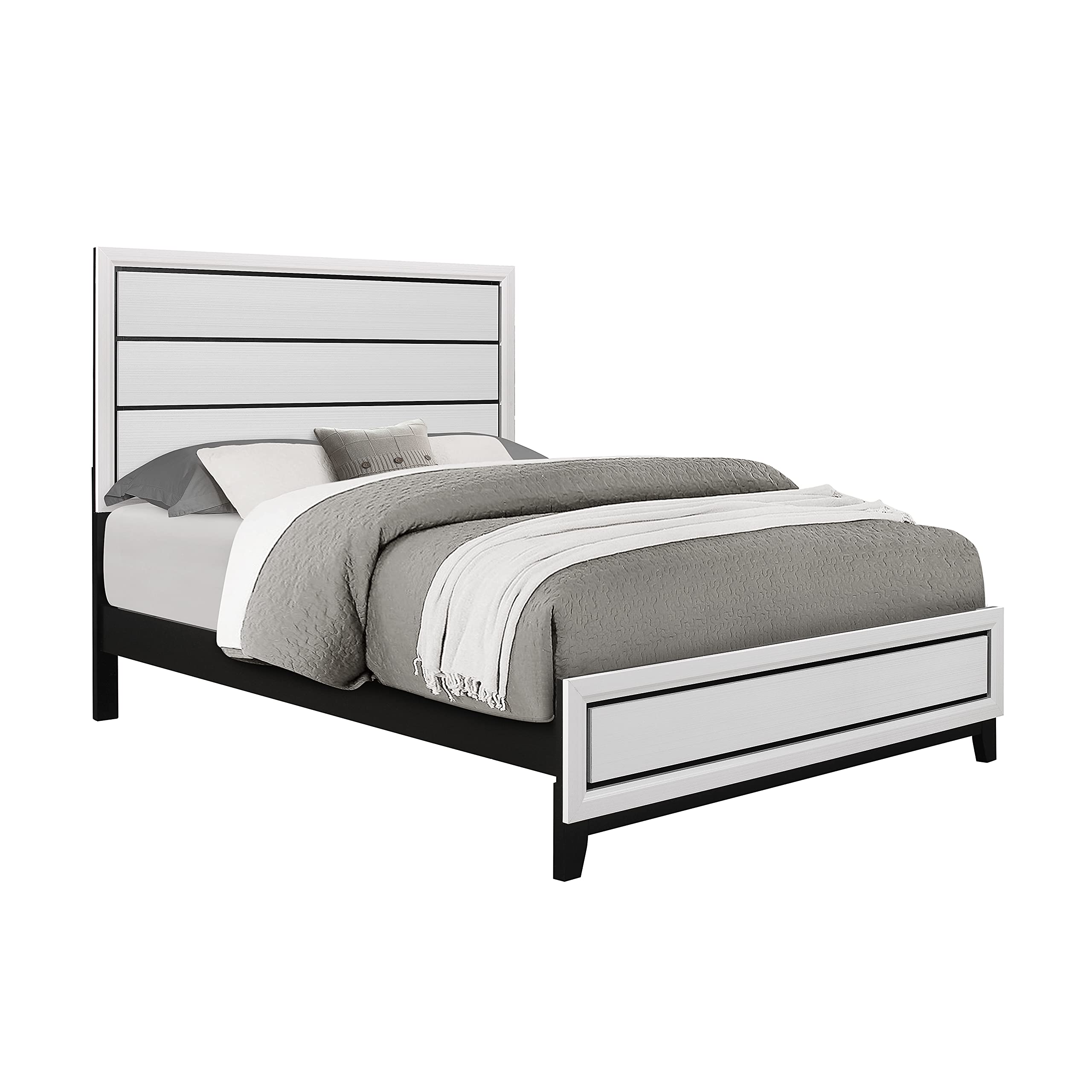 Global Furniture USA Kate White Full Bed Frame - Modern & Stylish Bedroom Furniture for Home Decor | Perfect for Guest Rooms & Master Bedrooms