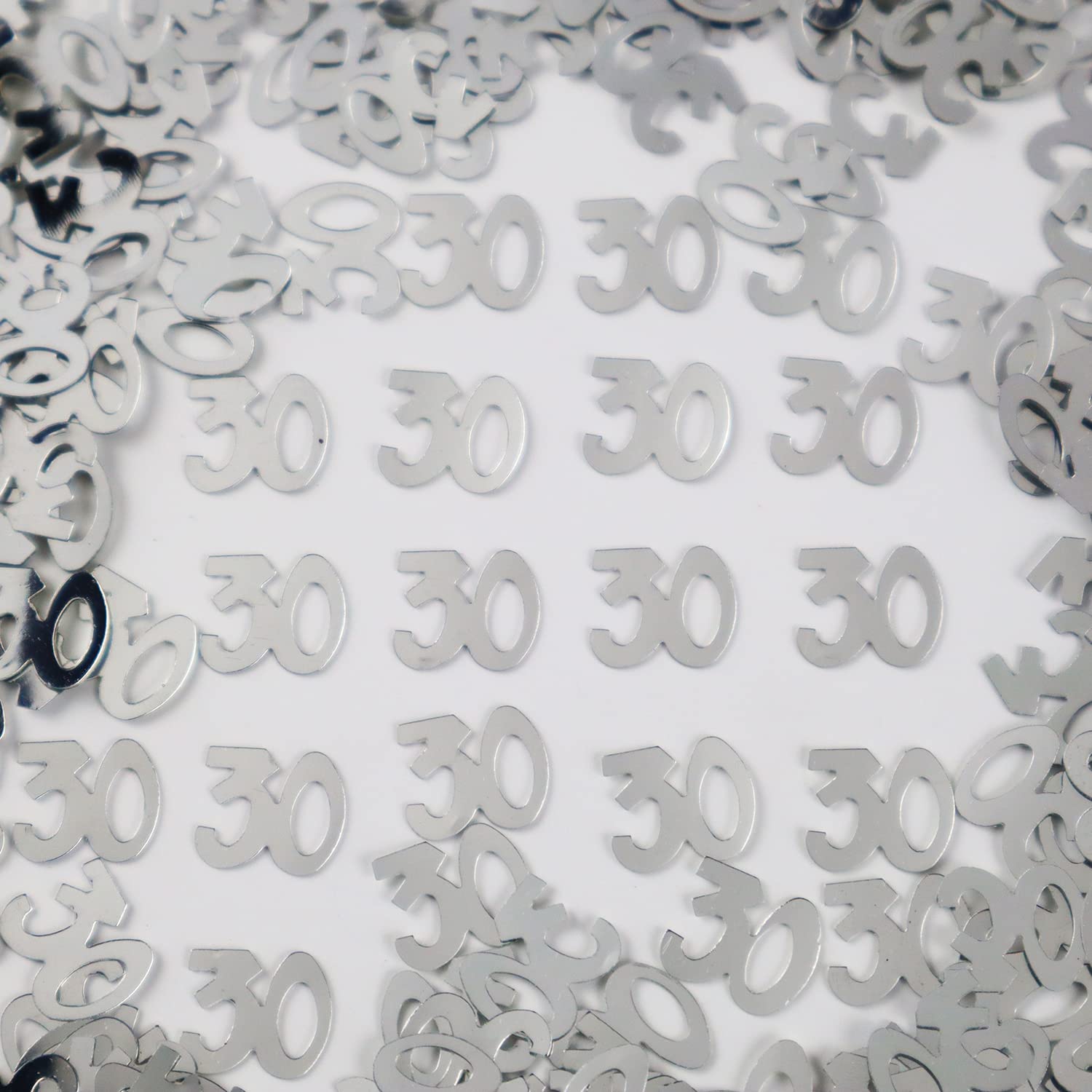 30th Birthday Confetti - Silver Number 30 Table Decorations for Anniversary Parties | Happy Birthday Party Supplies | Perfect for Table Scatters, Cake Toppers & Celebration Decor
