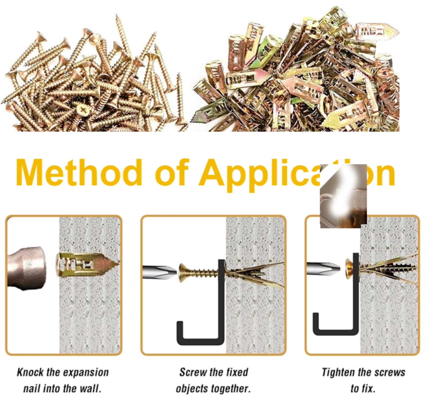 Self-Drilling Anchors Screws - 2024 Premium Drywall Anchors & Screws Kit (20-Pack, 0.47x1.37