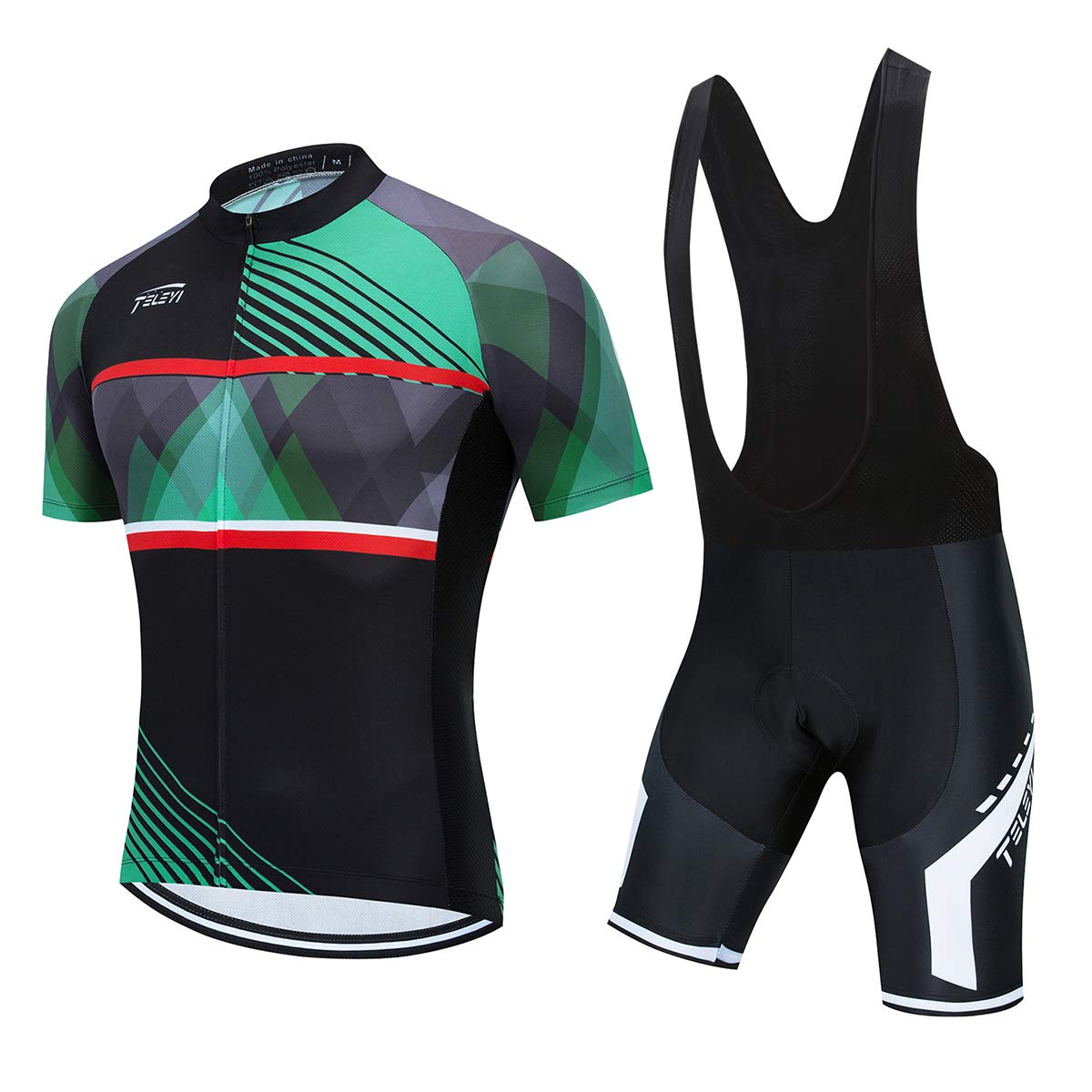 Men's Cycling Jersey Set - Breathable Short Sleeve Bike Shirt & Padded Cycling Shorts for Mountain Biking | Perfect for Summer Road Cycling & Outdoor Sports Training