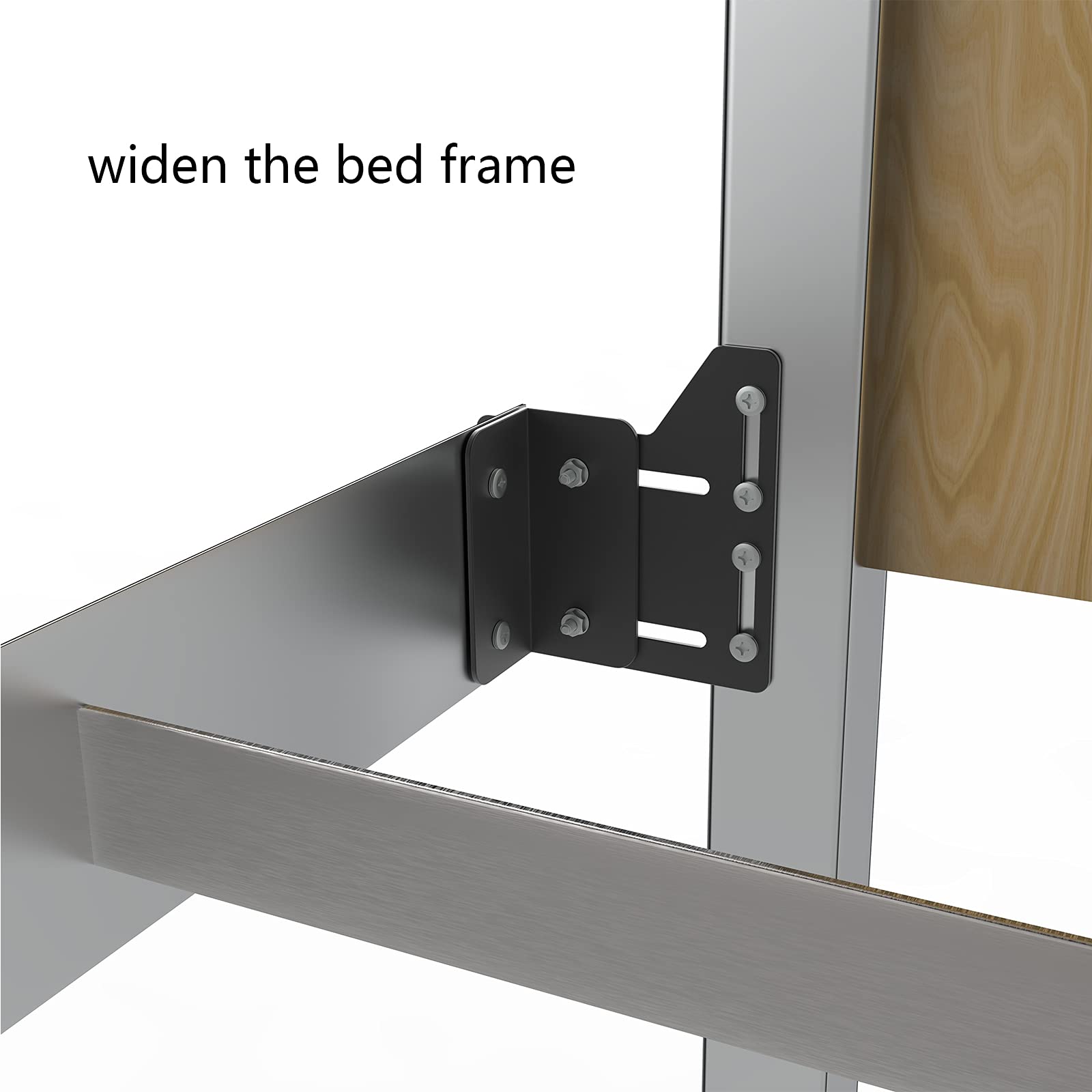 4 PCS Heavy Duty Bed Frame Brackets Adapter for Queen Headboard - Bed Frame Conversion Kit with Hardware - Perfect for Bedroom Furniture Upgrade & DIY Headboard Installation