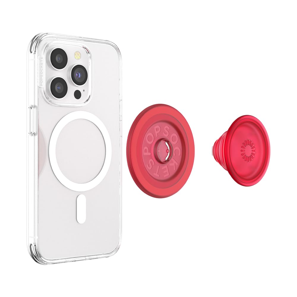 PopSockets MagSafe-Compatible Phone Grip & Holder - Wireless Charging Support, Into the Woods Blanchette Red - Perfect for iPhone 13/14/15, Daily Commute & Hands-Free Use