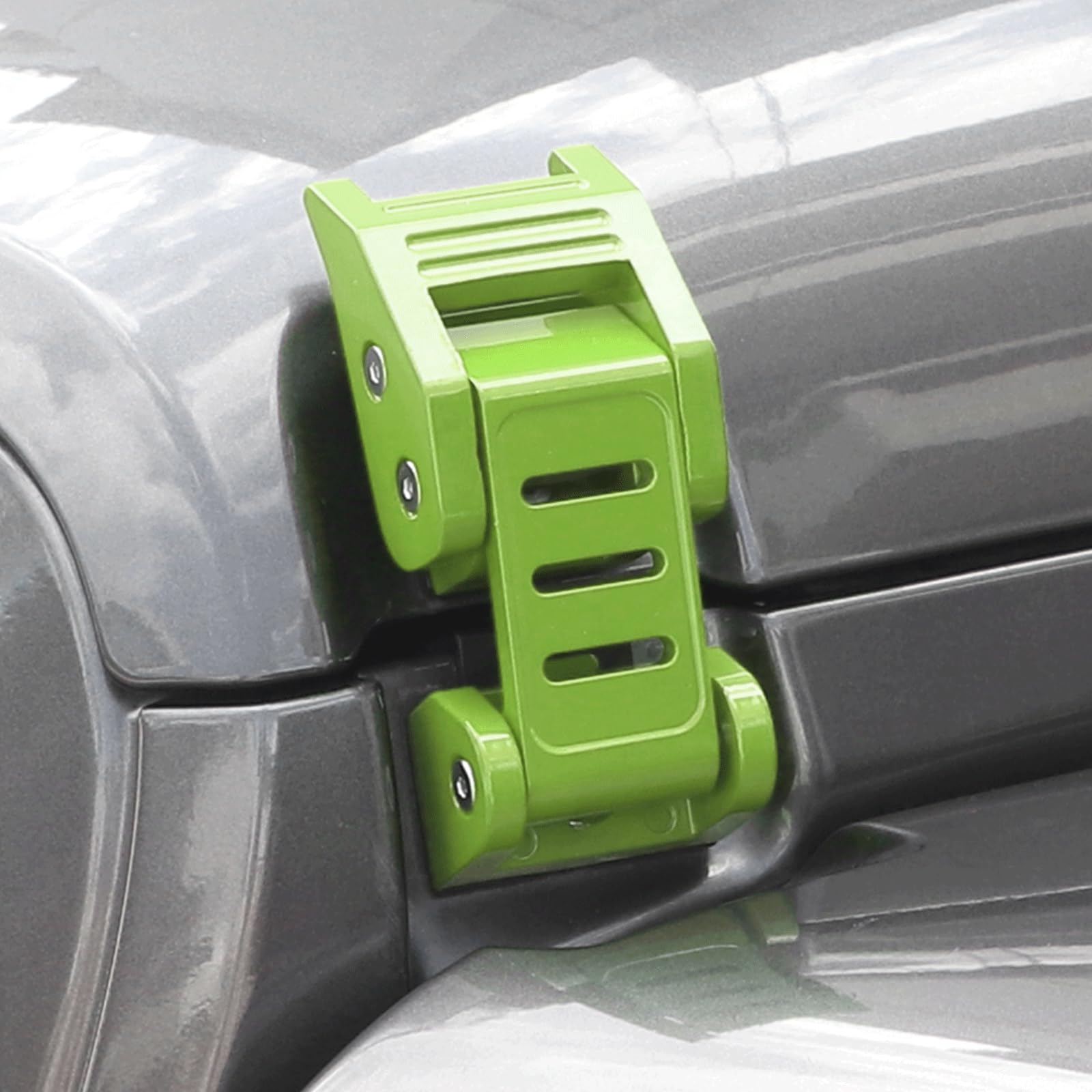 Stainless Steel Hood Latch Kit for 2007-2018 Jeep Wrangler JK/JKU & 2018-2025 JL/JLU/Gladiator JT - Durable Green Exterior Accessories for Off-Roading & Adventure