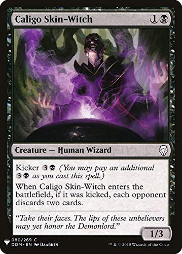 Magic: The Gathering - Caligo Skin-Witch Mystery Booster Card - Dominaria Expansion for Collectors & Players - Perfect for MTG Deck Building & Game Nights