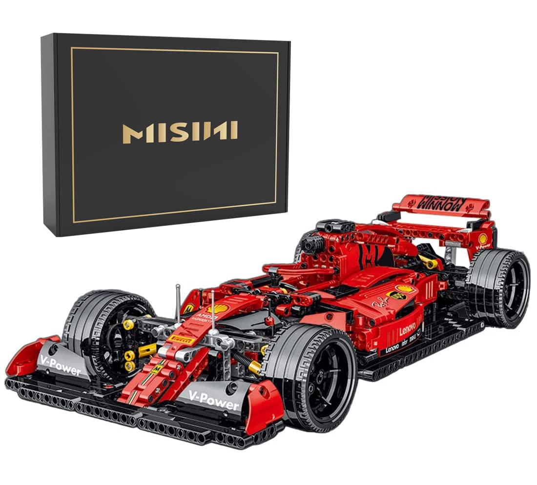 MISINI 1100PCS Technic Building Blocks Racing Car Formula F1 Model - 1:10 Scale MOC Creative Construction Toy, Compatible with Lego Technic (Red) | STEM Educational Toy for Kids & Adults, Perfect for DIY Projects, Car Enthusiasts & Collectors