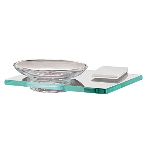 Manhattan Modern Soap Dish - Polished Chrome Bathroom Organizer - 6.75 Inch Soap Holder for Sink Countertop - Elegant Soap Tray for Bath, Shower & Kitchen Use