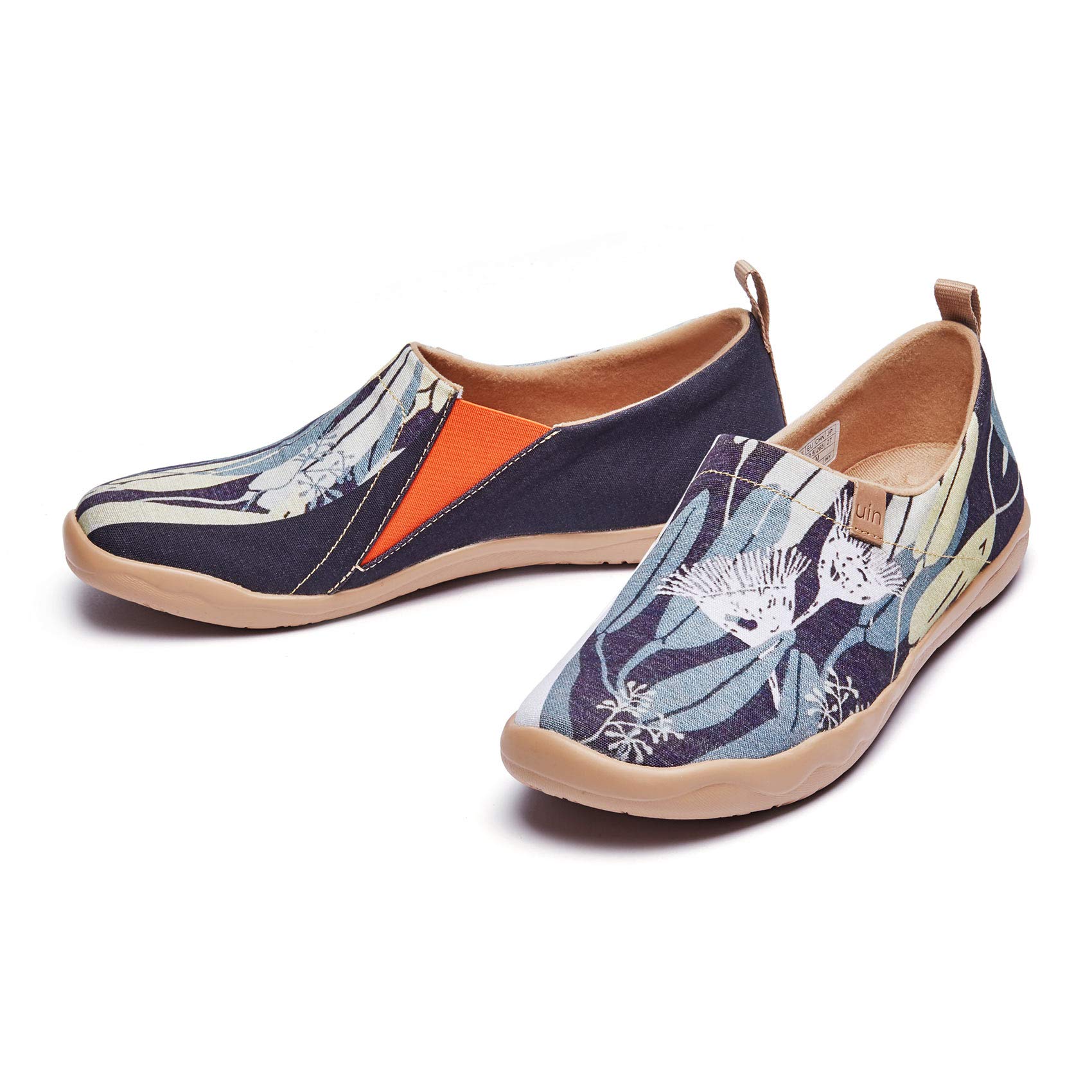 UIN Men's Slip-On Canvas Loafers - Lightweight Walking & Travel Shoes - Comfortable Casual Sneakers with Artistic Woodland Design - Size 11 - Perfect for Daily Wear, Travel & Outdoor Activities