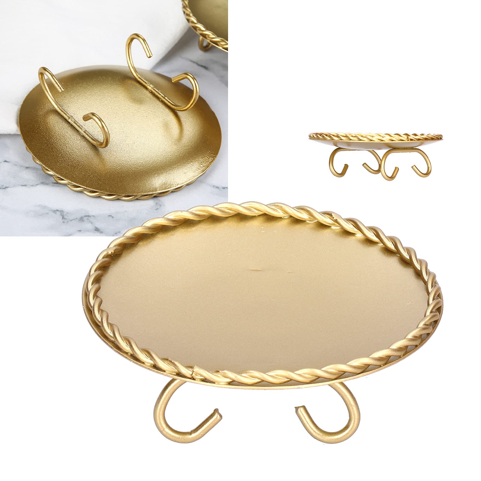 FIYO Golden Jewelry Storage Tray - Geometric Organizer for Necklaces & Crafts | Home & Desktop Decor