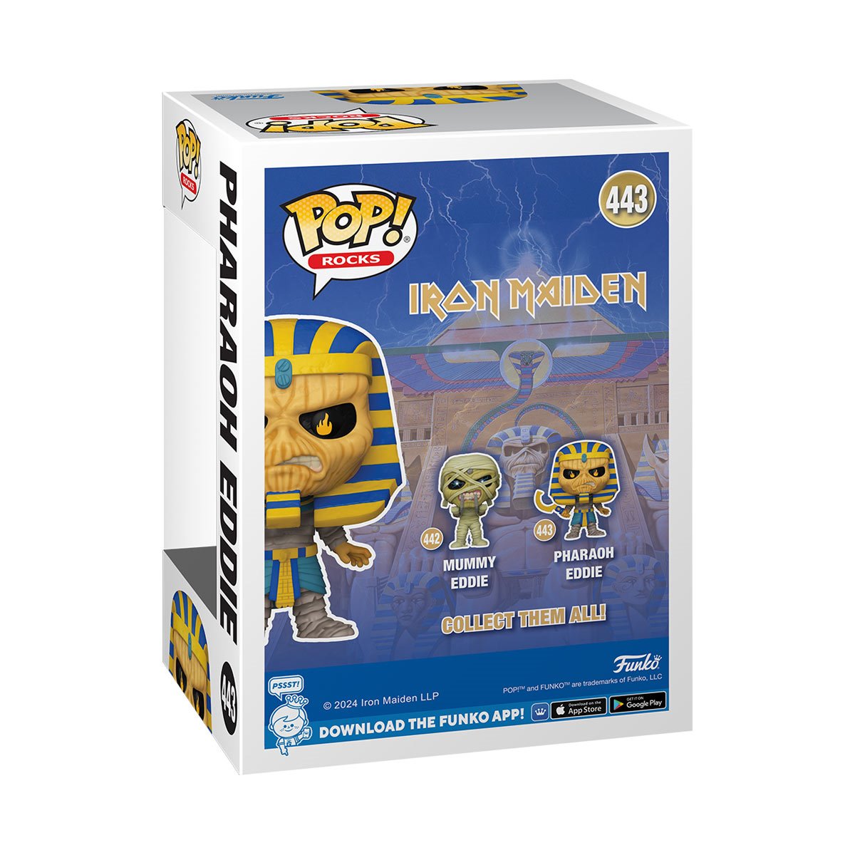 Iron Maiden Pharaoh Eddie Funko Pop! Vinyl Figure #443 - Collectible Music Merchandise for Rock Fans & Home Decor