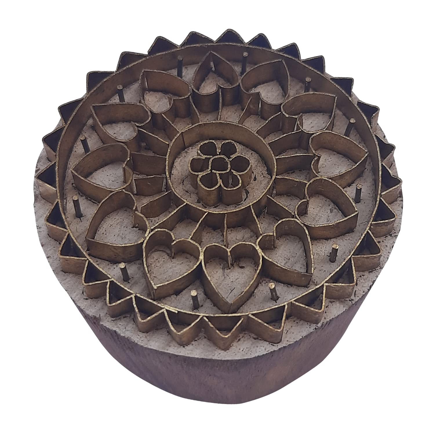 Royal Kraft Brass Wooden Stamps for Clay, Pottery & Fabric Printing - DIY Crafts & Decor