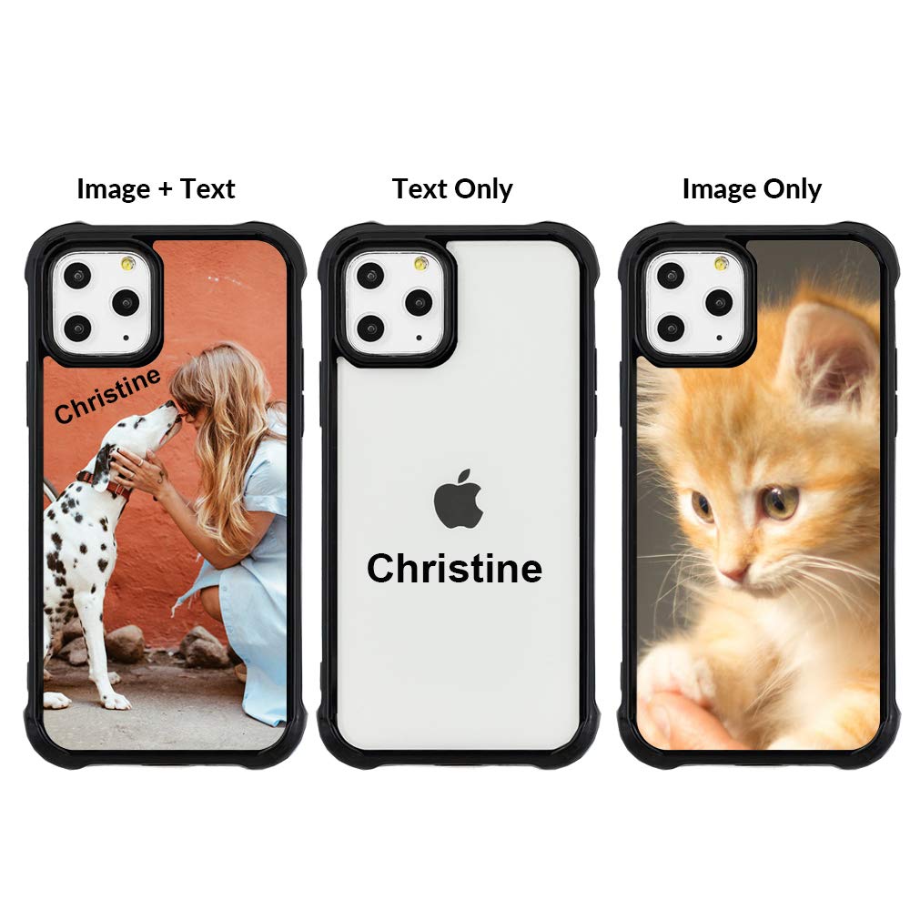 Custom iPhone 11 Pro Max Case with Photo/Text Personalization - Soft TPU Bumper & Clear PC Back Cover | Perfect for Gifts, Travel Protection & Everyday Use (PHT-BK-P1)