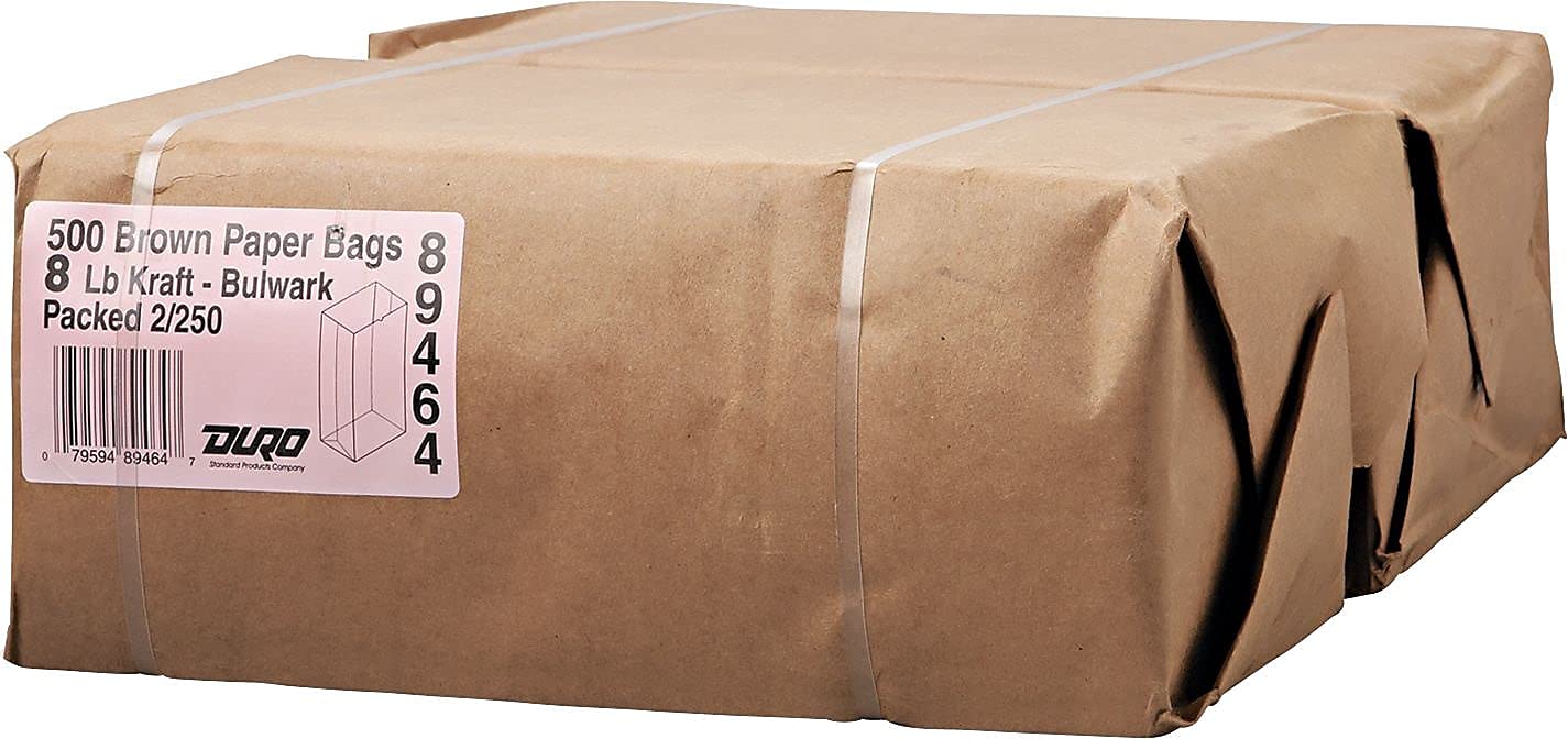Eco-Friendly Grocery Paper Bags - Bulk Brown Kraft Shopping Bags with Handles for Grocery Stores, Farmers Markets & Retail Shopping (Pack of 50) | Perfect for Groceries, Takeout Food & Sustainable Packaging