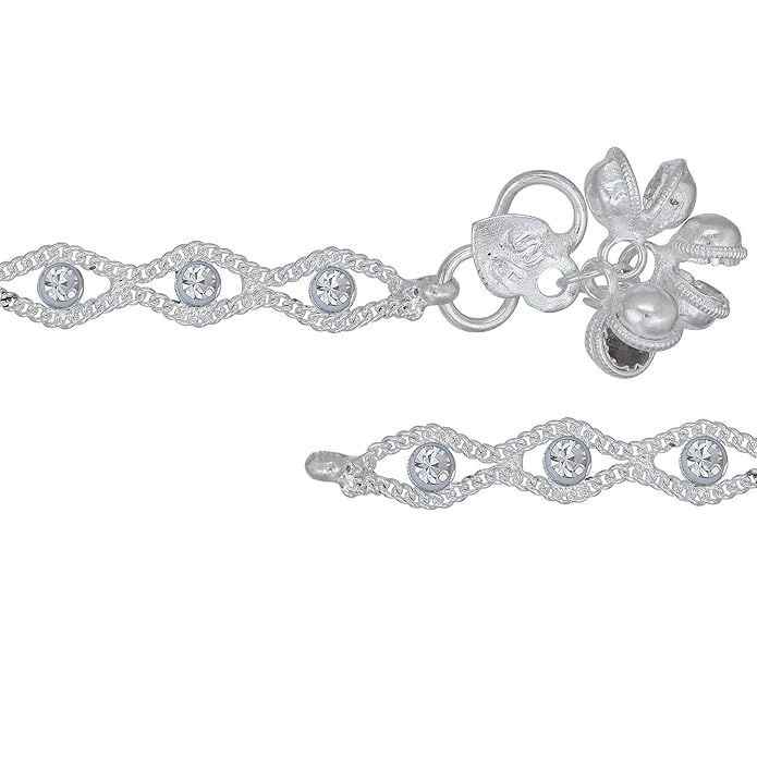 Stylish Silver Plated Alloy Ghungroo Anklet for Women & Girls – Trendy Payal Pajeb with Matching Toe Ring | Perfect for Festivals, Weddings & Boho Outfits