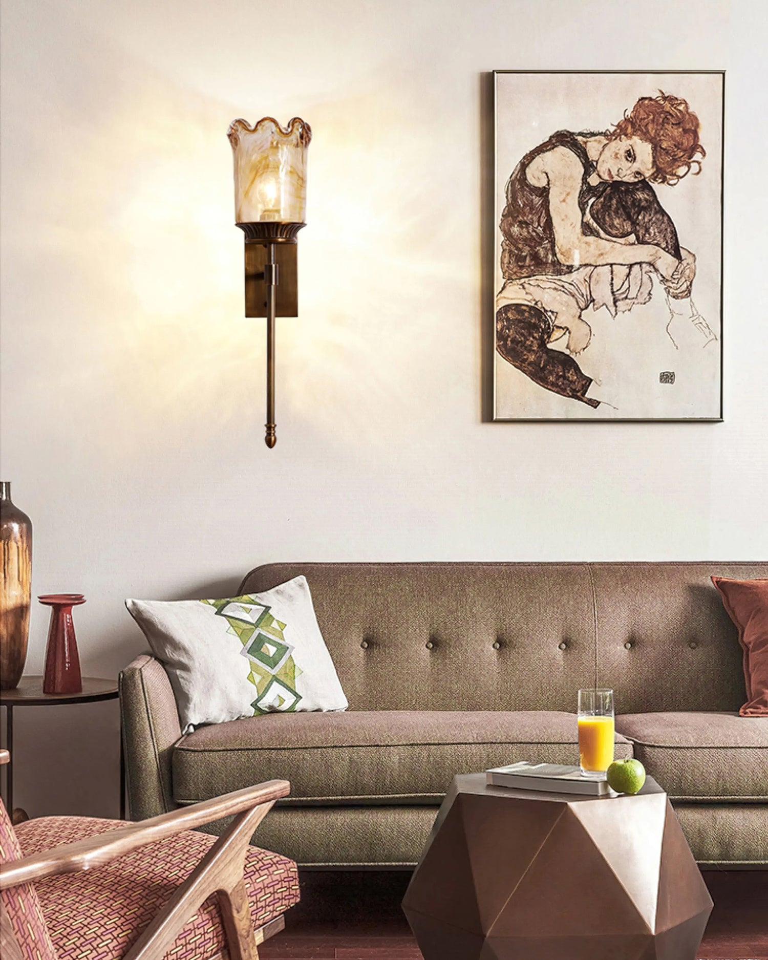 Modern LED Flower Cylinder Wall Lamp - Decorative Lighting for Bedroom, Living Room & Hallway - Energy Efficient Dimmable Sconce Light Fixture